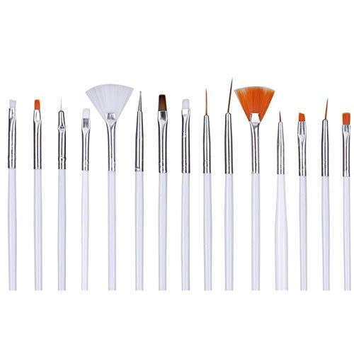 ZemGlam 15-Piece Nail Art Brush Set - 14 Brushes & 1 Pen for Professional Nail Painting, Design, Polish & Decoration | Perfect for Salon, Home Manicure & DIY Nail Art