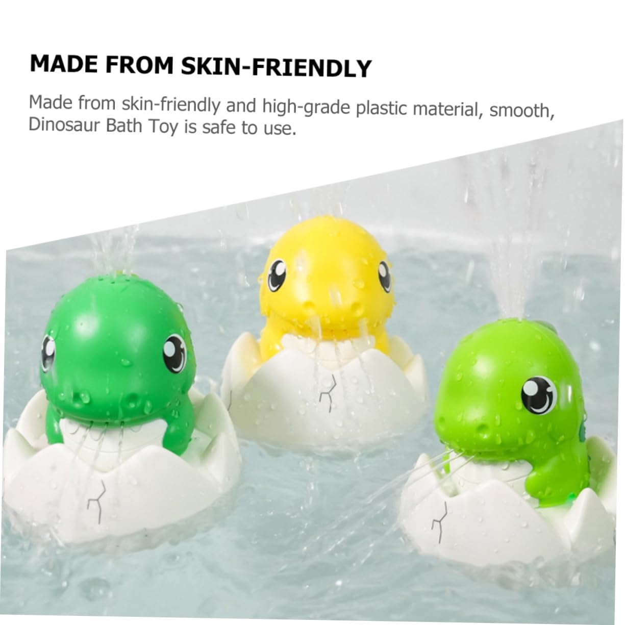 HEMOTON 4 Pack Dinosaur Bath Toys with LED Lights - 1200mAh Rechargeable Battery, Fun Bathtub Toys for Kids Toddlers - Perfect for Bath Time Play, Sensory Development & Pool Party Favors