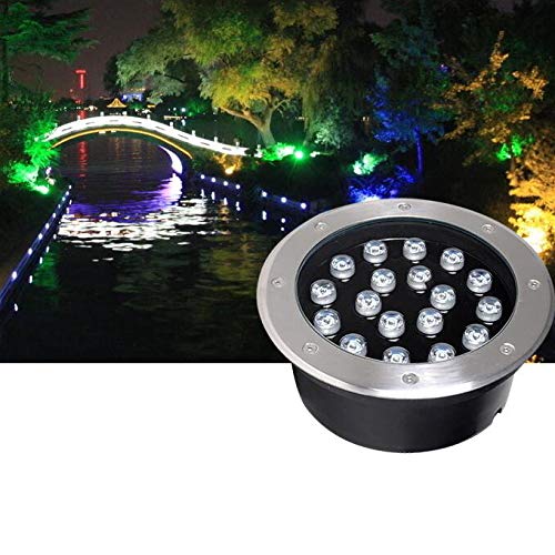 18W Yellow LED Underground Landscape Light - IP67 Waterproof Outdoor Pathway Lights, 120V Buried Garden Path Spot Recessed In-Ground Lighting for Bridge, Garden, Walkway, Driveway, and Landscape Decoration