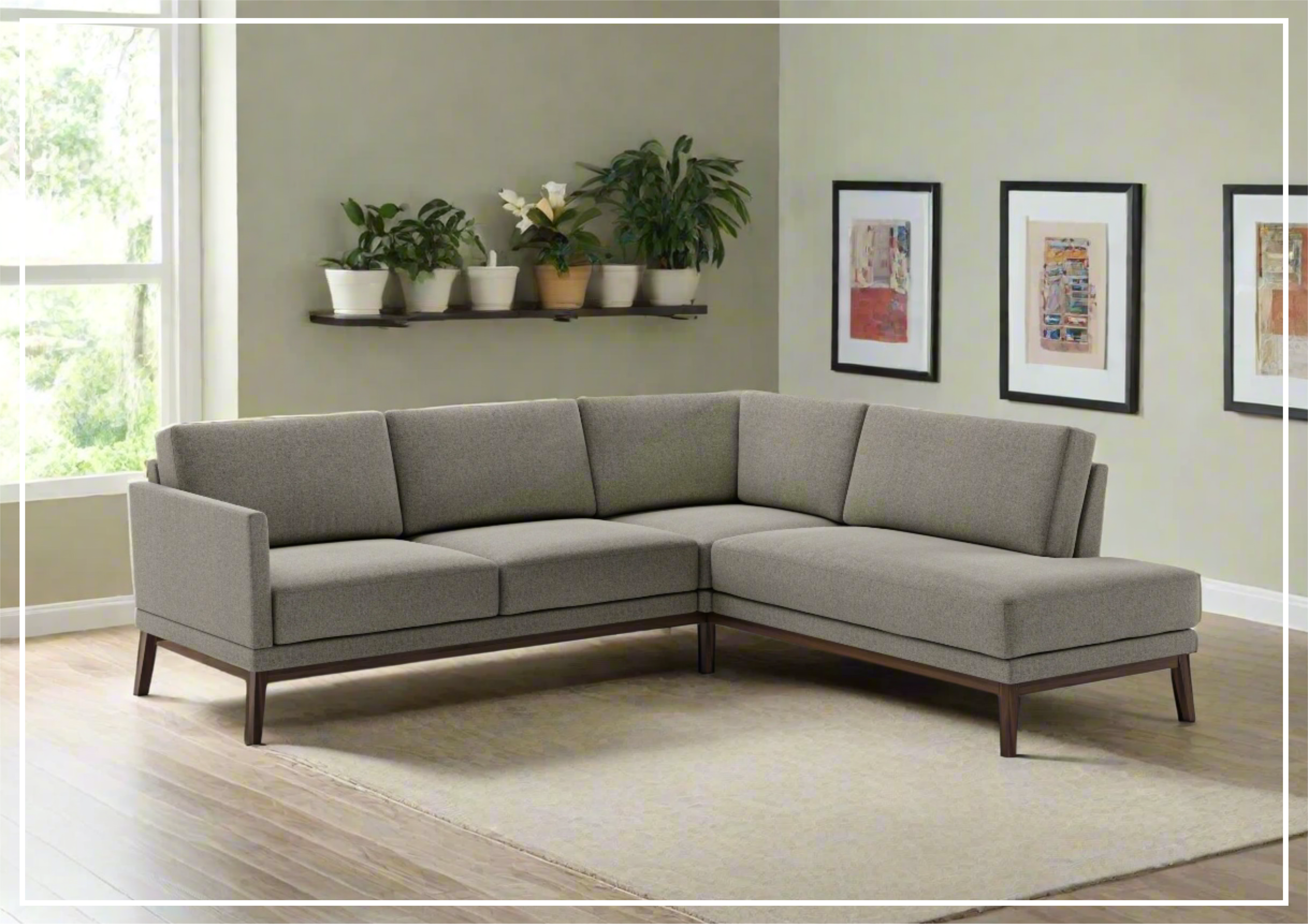 Luonto Viola Fabric Sectional Sofa - Modern Modular Living Room Couch with Reversible Chaise, Comfortable L-Shaped Sofa for Small Spaces, Home Theater & Family Gatherings
