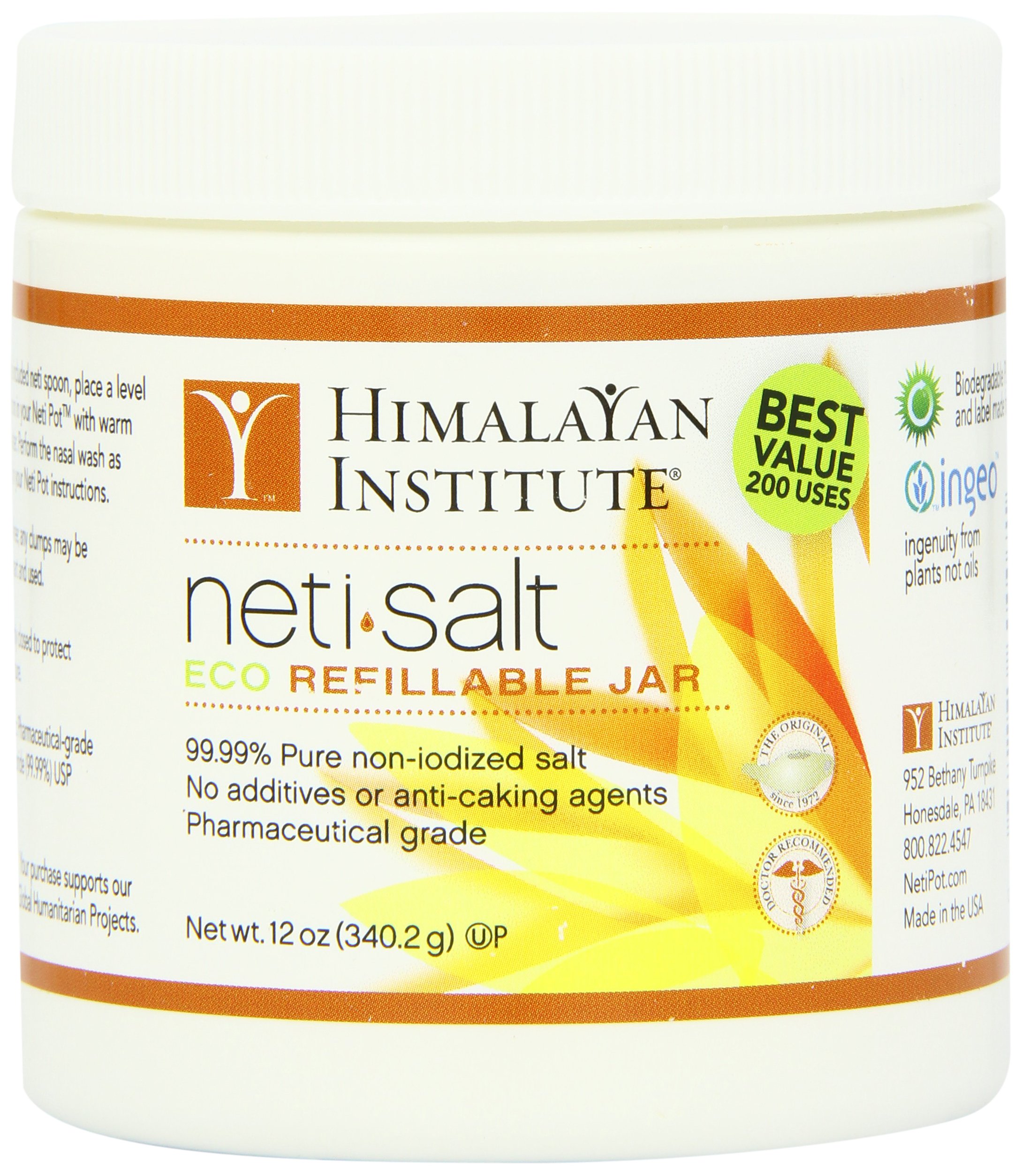 Neti Pot Salt for Sinus Rinse - 12 Ounce Jar (Pack of 3) | All-Natural Nasal Wash Solution for Allergy & Cold Relief | Perfect for Daily Nasal Irrigation & Sinus Care