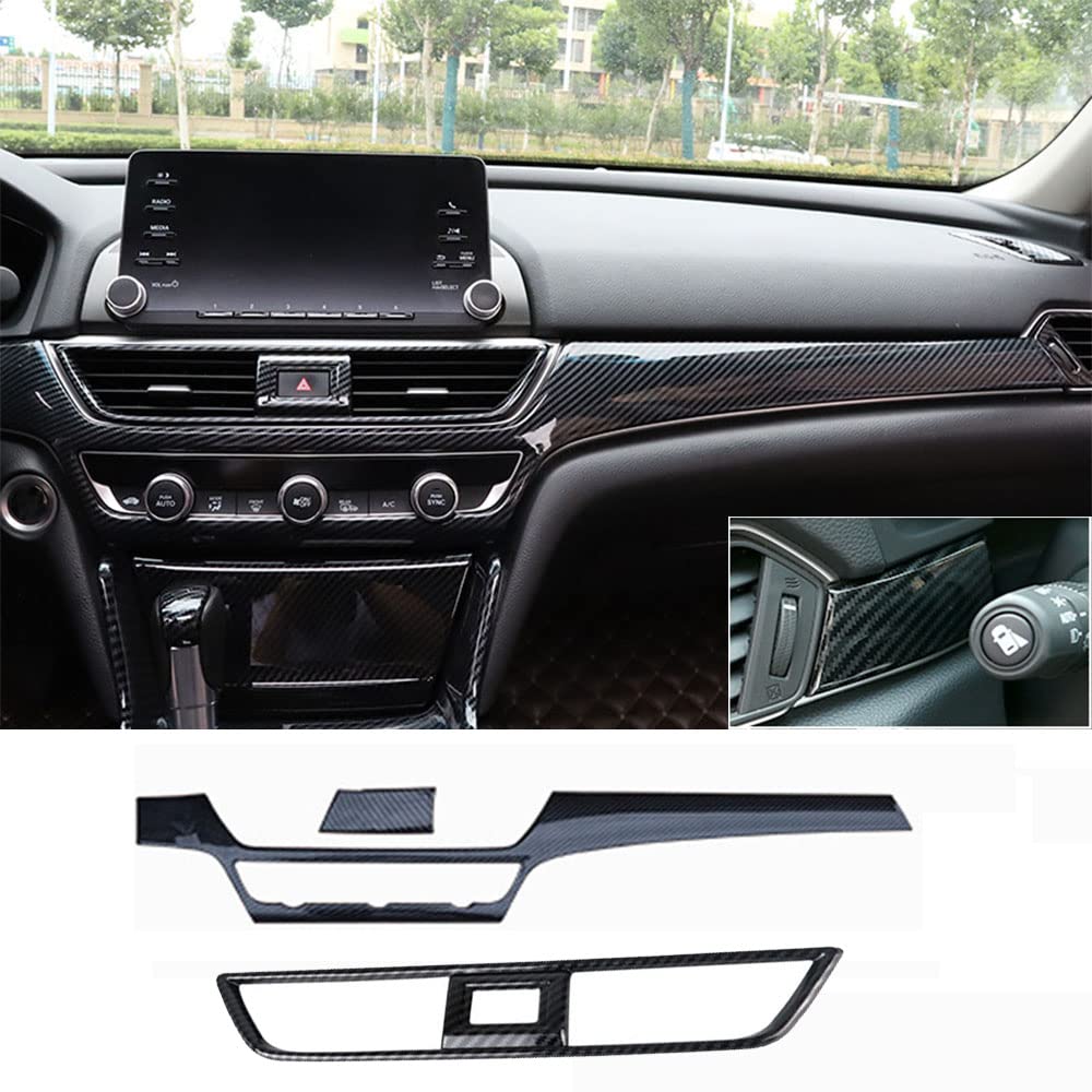 Premium ABS Car Interior Accessories Kit - 9Pcs Dashboard Trim, Center Console Molding & Air Vent Covers for 2018-2021 Honda Accord 10th Gen | Stylish Protection & Customization for Your Vehicle Interior