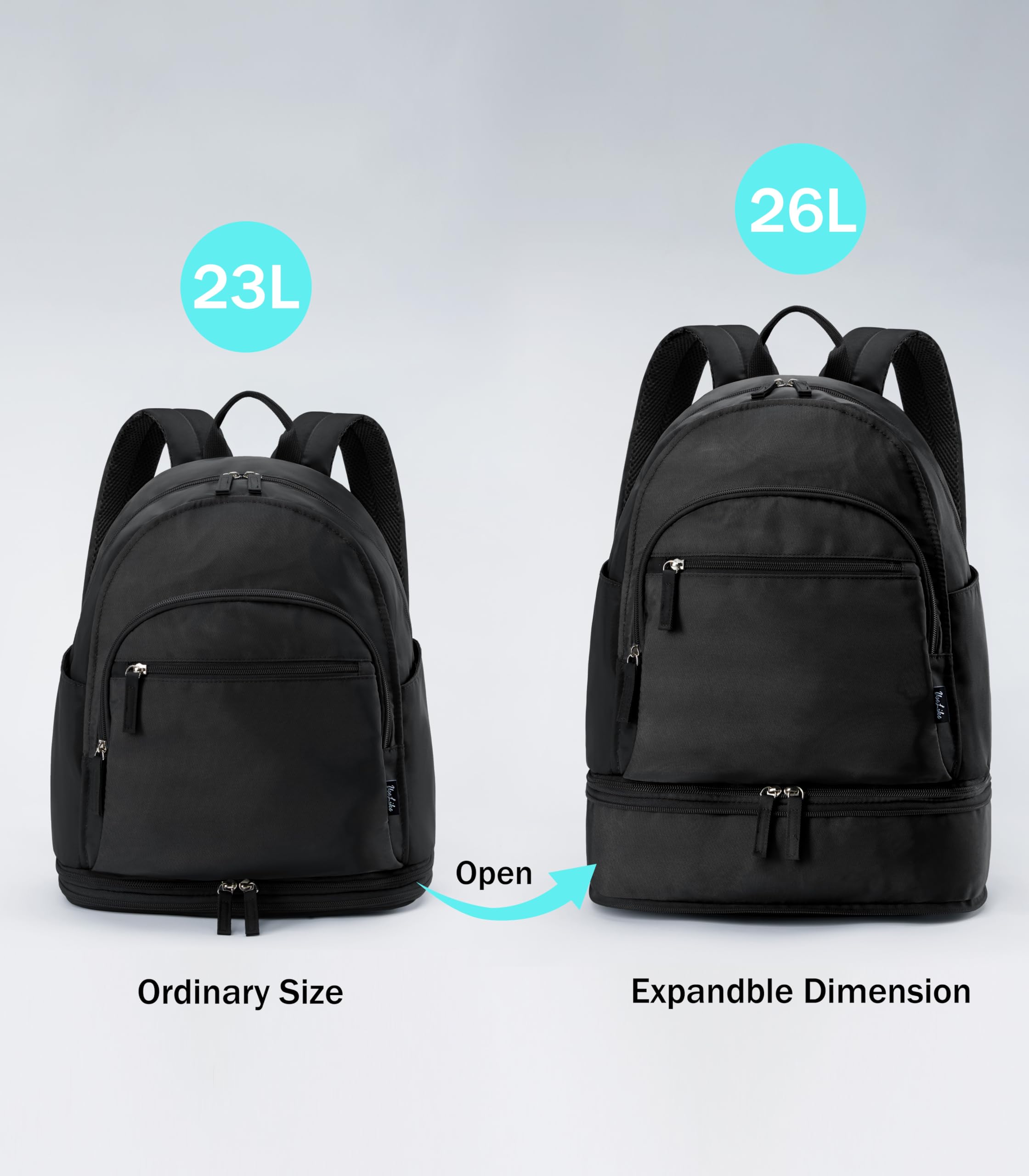Women's Small Gym Backpack 26L - Waterproof Expandable Shoe Compartment for Workout & Travel