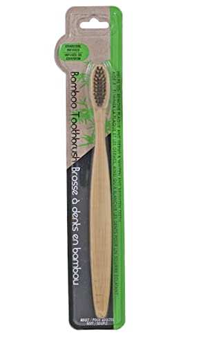 Eco-Friendly Bamboo Toothbrushes (3-Pack) with Natural Charcoal for Teeth Whitening - Sustainable & Biodegradable Oral Care for Home, Travel & Zero Waste Lifestyle