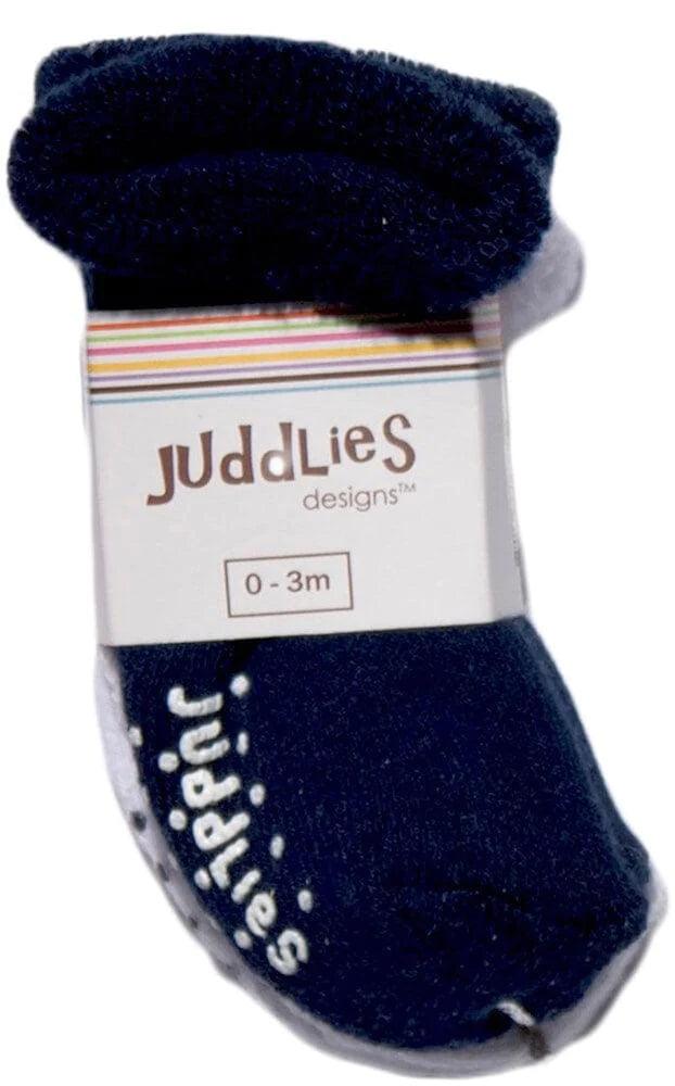 Juddlies Designs 2-Pack Baby Socks for Newborns & Infants - Soft Cotton Non-Slip Socks for Boys & Girls - Perfect for Everyday Wear, Playtime & Photo Shoots