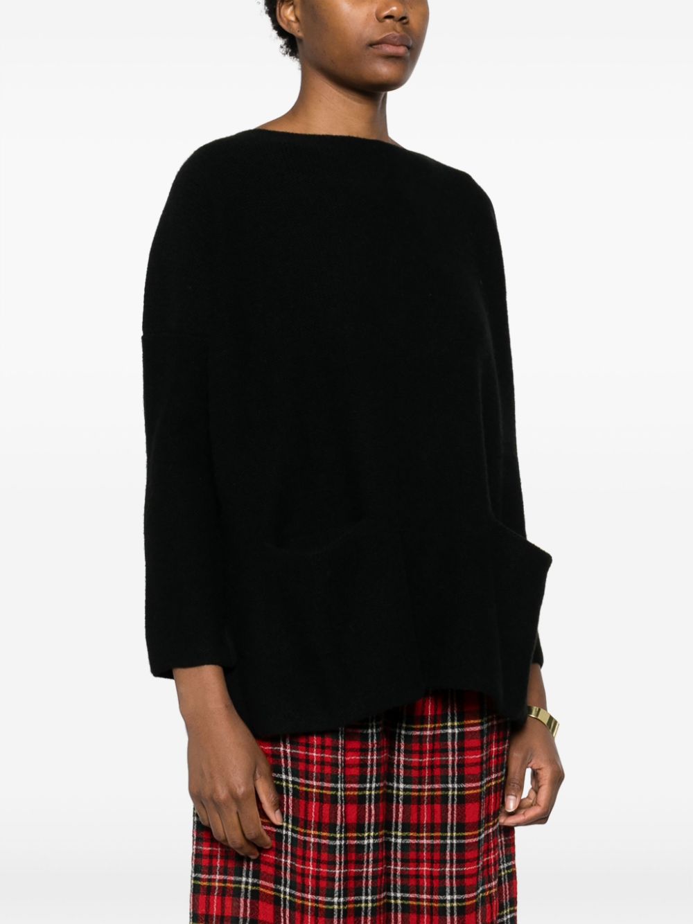 Daniela Gregis Women's Black Sweater - Soft Knit Pullover for Casual & Office Wear | Winter & Fall Fashion