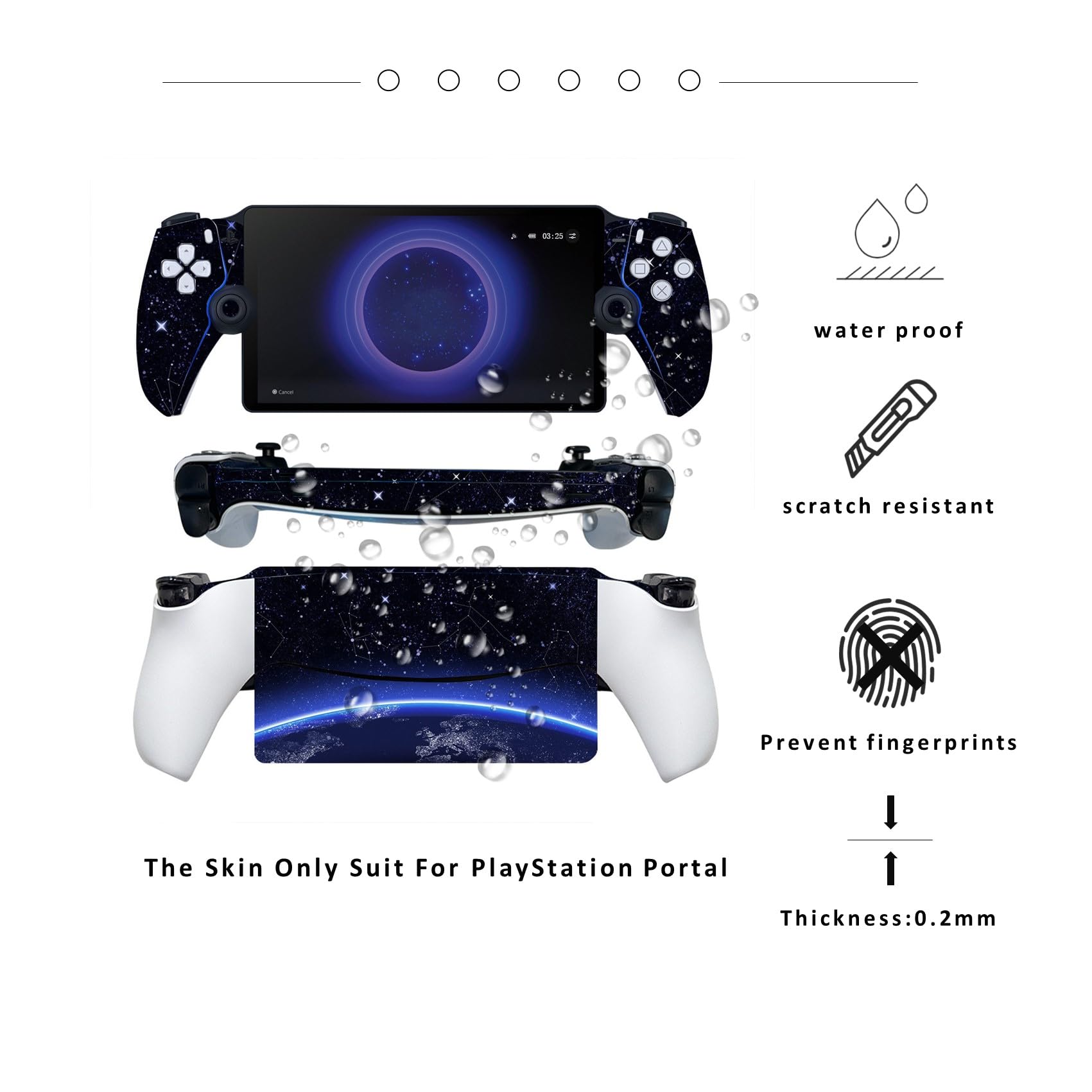 PS5 Controller Skin for Playstation Portal - Vinyl Sticker Protective Wrap Decal Cover Accessories for PS5 Portal (Earth Design) - Perfect for Gaming Protection & Customization