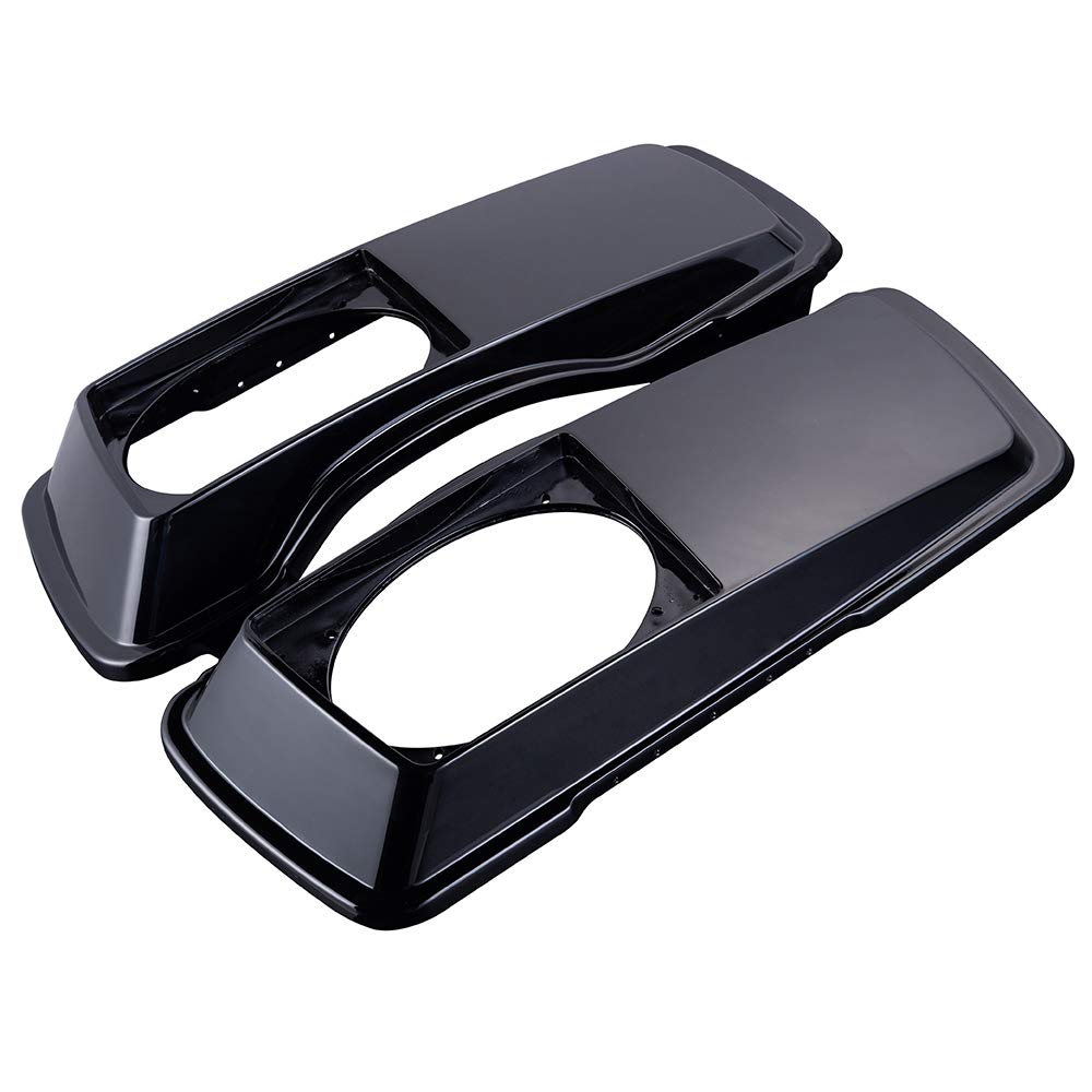 1993-2013 Harley Touring FLH FLHX Motorcycle Saddlebag Speaker Lids - 6x9 Inch Vivid Black Replacement Covers - Perfect for Road Trips & Audio Upgrades