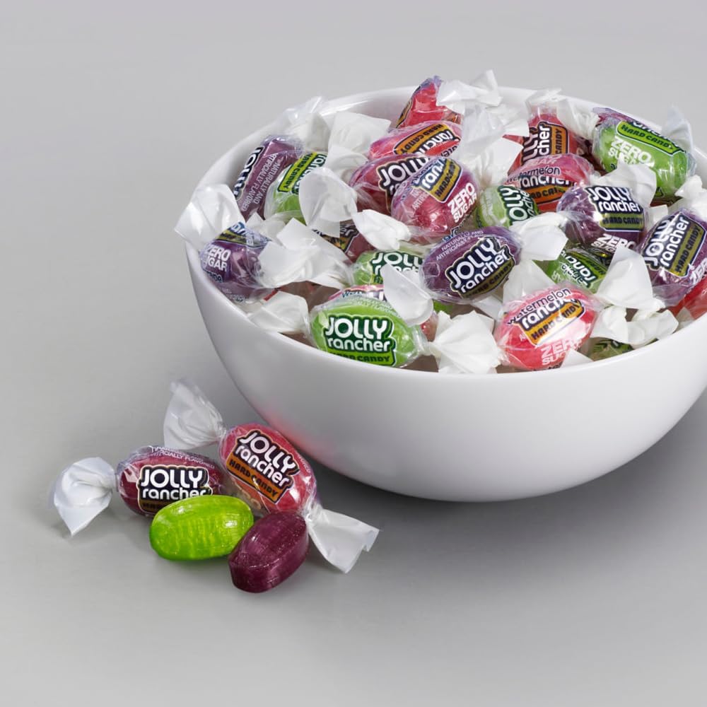 Sugar Free Jolly Ranchers Hard Candy - 4 Pack (3.6oz Bags) | Zero Sugar Individually Wrapped Candies by Hampton Popcorn & Candy Co. | Perfect for Keto Diet, Halloween Treats & Office Snacks