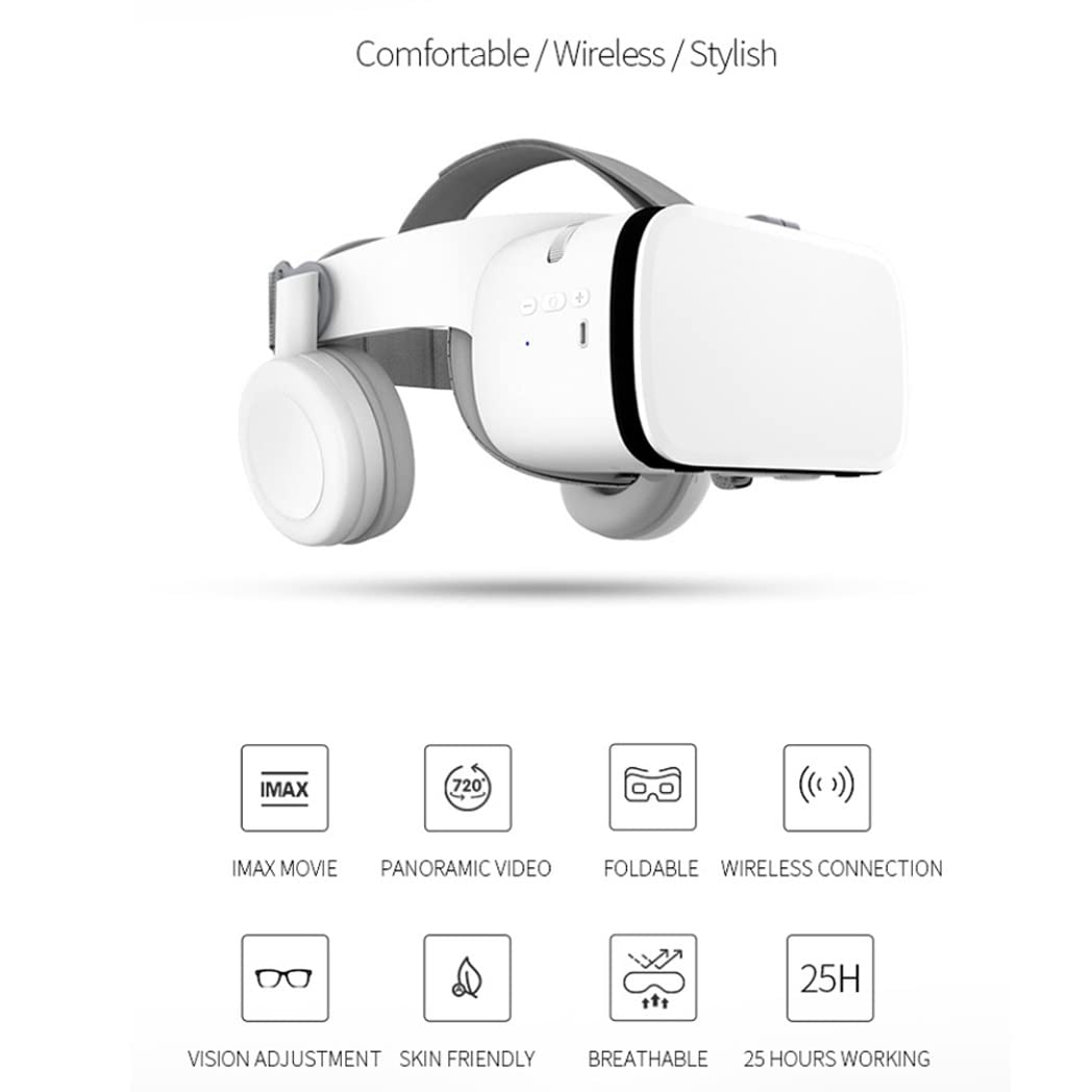 3D VR Headset with Bluetooth Controller - Compatible with iPhone 13 Pro Max/13 Pro/13/12/11, Samsung Galaxy S21, Huawei & Xiaomi Series - Immersive Virtual Reality Experience for Gaming, Movies & 360° Videos (Color: C, Size: iOS)
