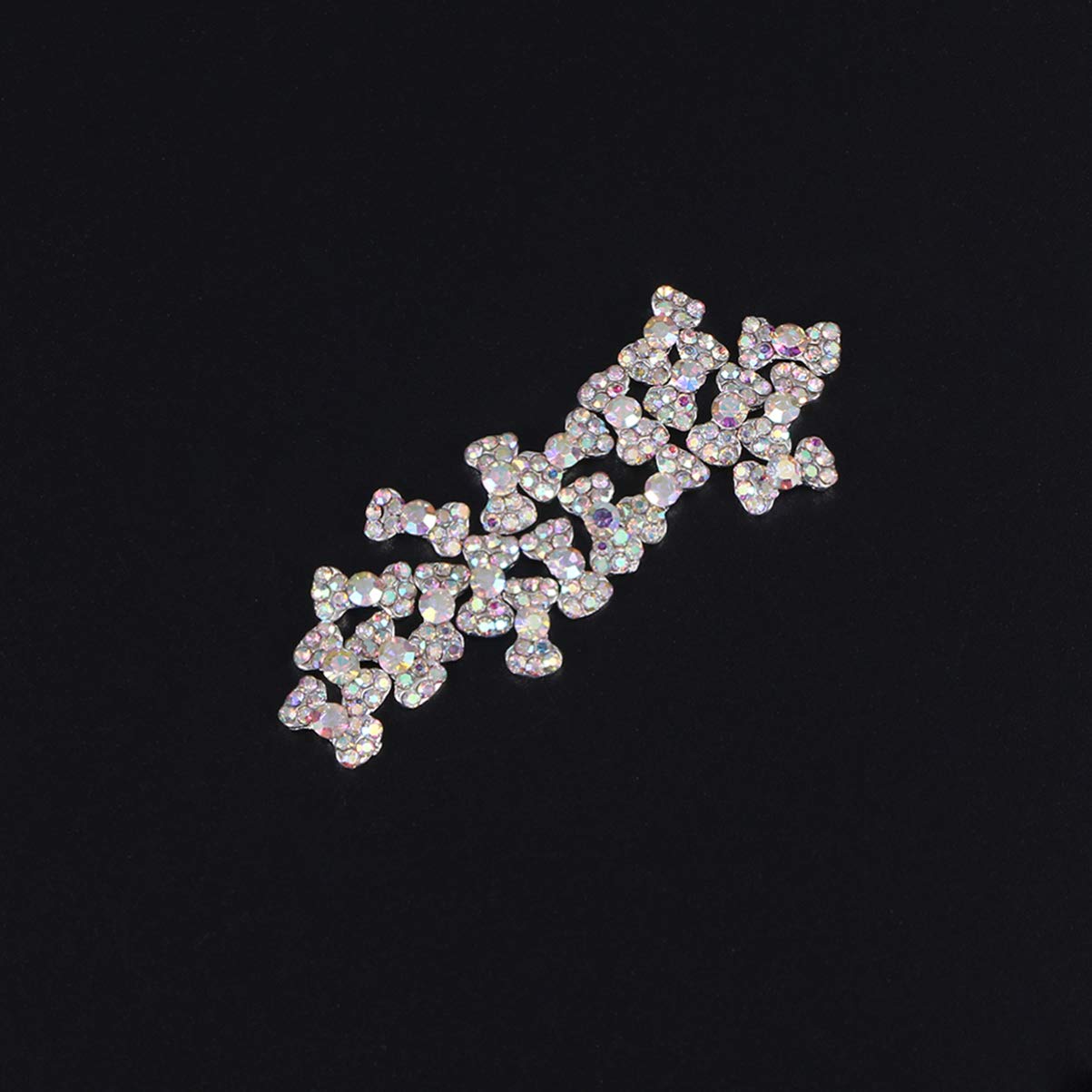 20pcs Rhinestone Nail Art Stickers - Bow Nail Decals, Nail Sequins & Diamond Gems for DIY Nail Art - Perfect for Manicures, Nail Salon, and Home Nail Decoration
