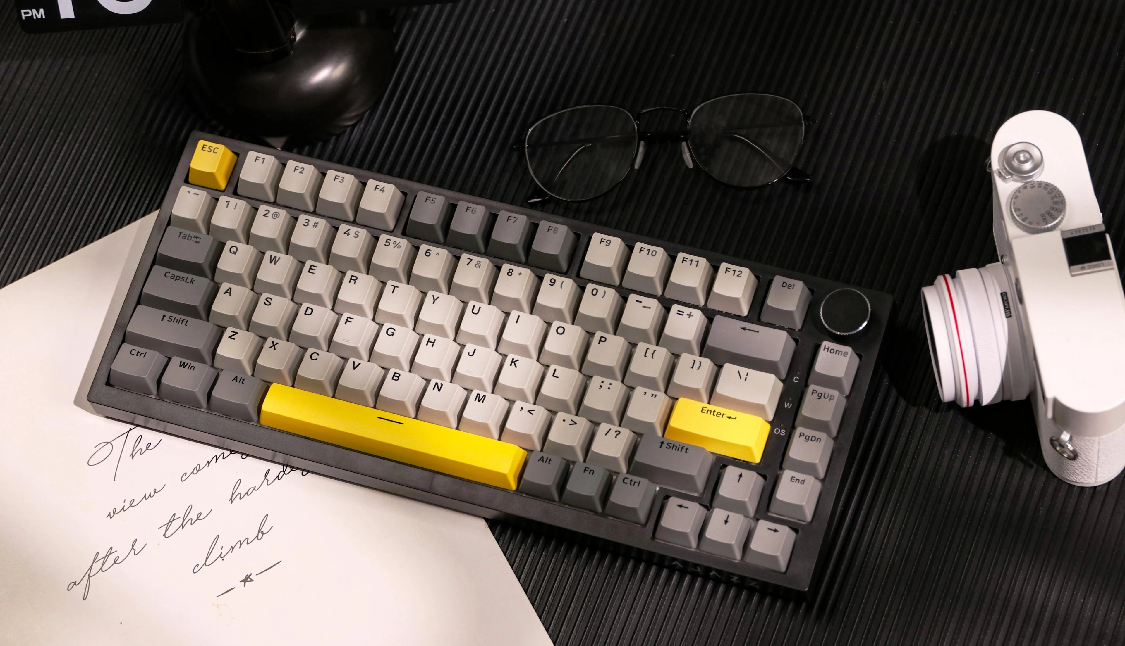 Ajazz AK820 Gray Mechanical Gaming Keyboard with RGB Backlight & Moon Switches - Perfect for Gaming, Typing, and Office Work