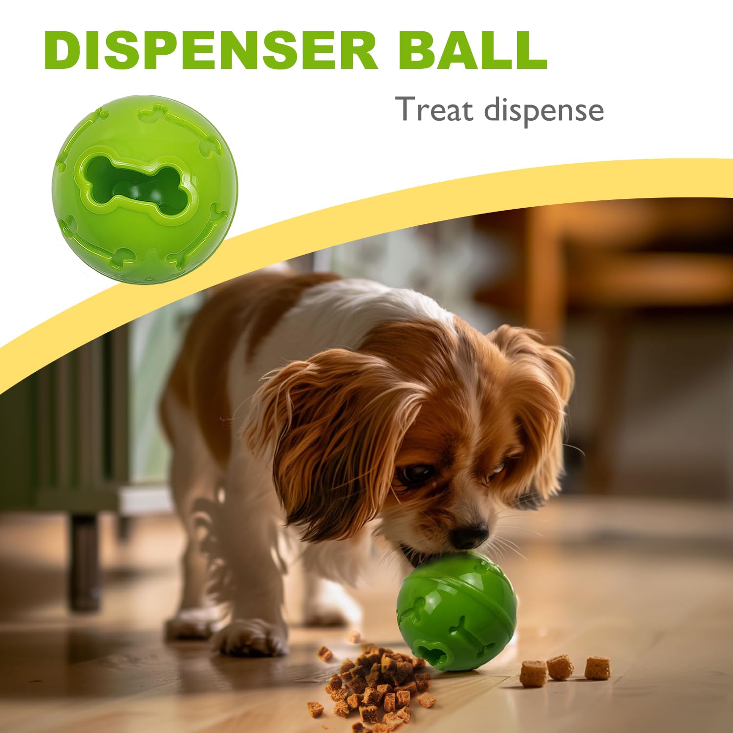 Durable Squeaky Dog Balls Set - Interactive Treat Dispensing Chew Toys for Small & Medium Dogs | Natural Rubber Bouncy Balls for Teeth Cleaning & Playtime | Perfect for Indoor Fetch, Outdoor Play & Training Rewards