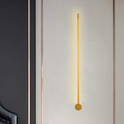 Slim Stick Wall Mount LED Light - Modern Minimalist Gold Metallic Wall Sconce for Hallway, Living Room, Bedroom & Stairway | Energy Efficient Surface Mount Lighting for Home & Office Decor