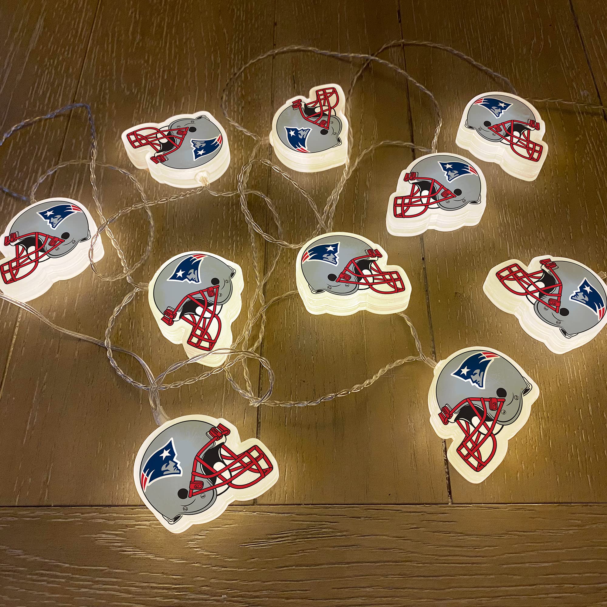 NFL LED Helmet String Lights with Adapter Plug - Battery Operated Football Fairy Lights for Indoor Home Decor | Perfect for Game Day Parties, Bedroom Lighting & Sports Fan Gifts