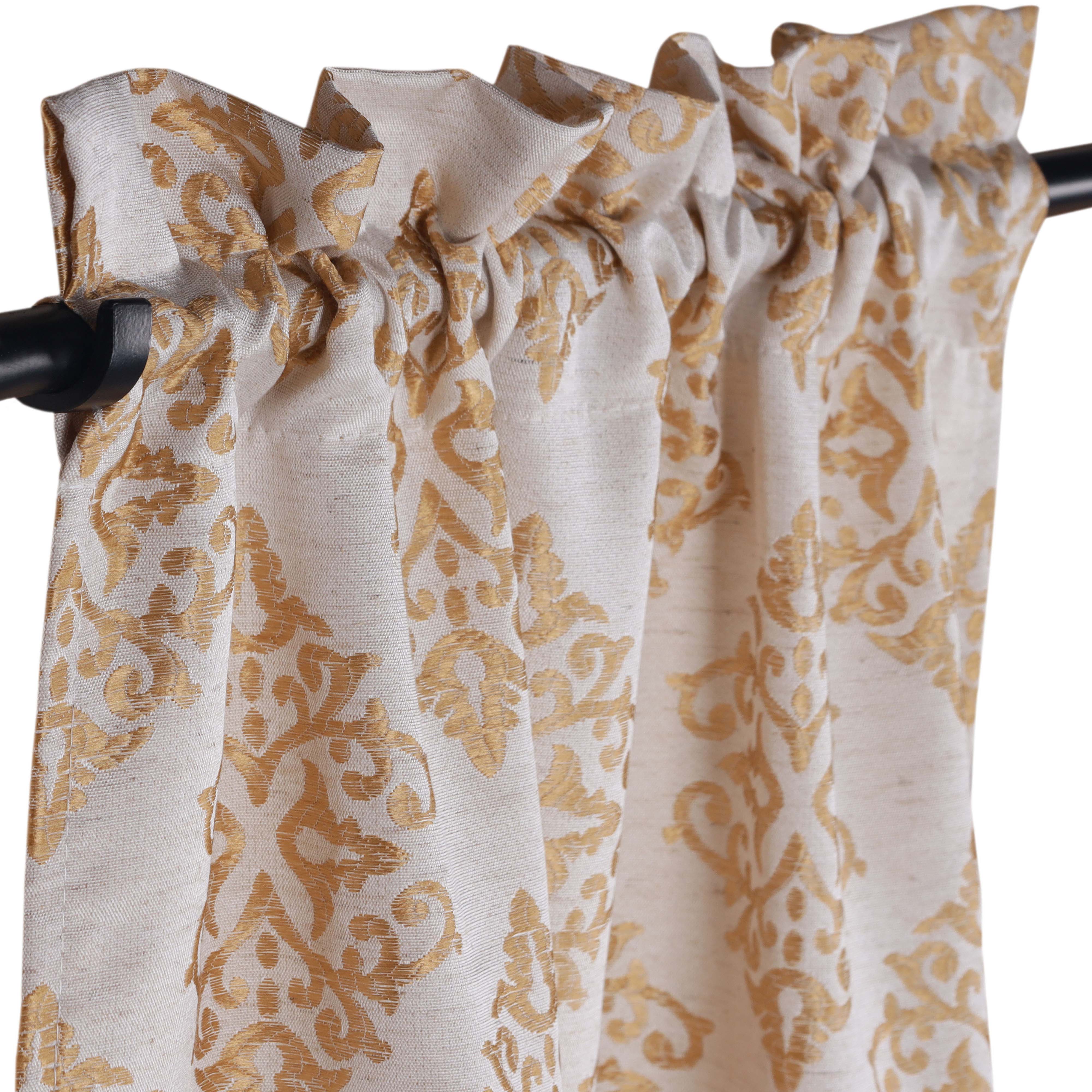 Venetian Damask Jacquard Curtain Panels Set of 2 - Luxury Window Treatments for Living Room & Bedroom