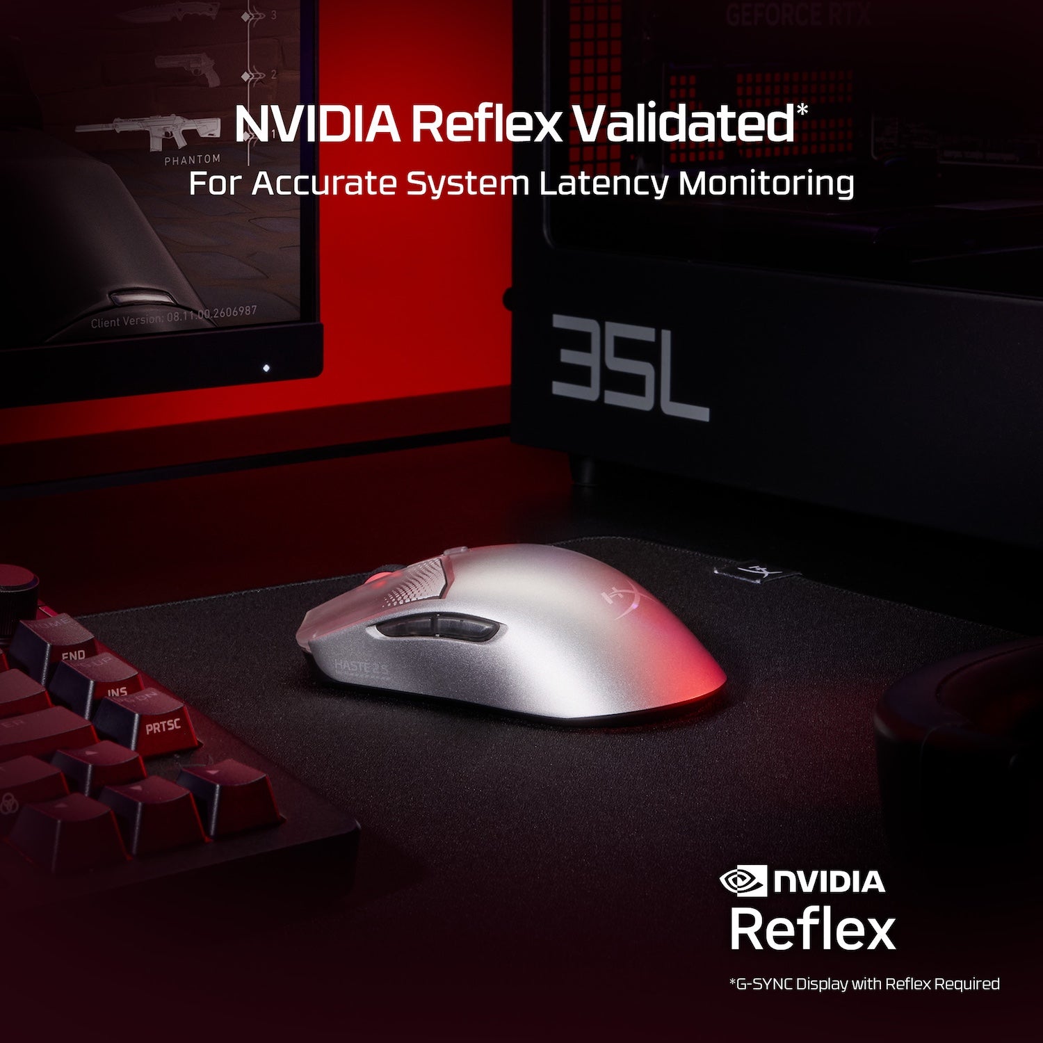 HyperX Pulsefire Haste 2 S Wireless Gaming Mouse - Lightweight 59g, 26000 DPI, 100h Battery - Perfect for FPS, MOBA & Esports Gaming