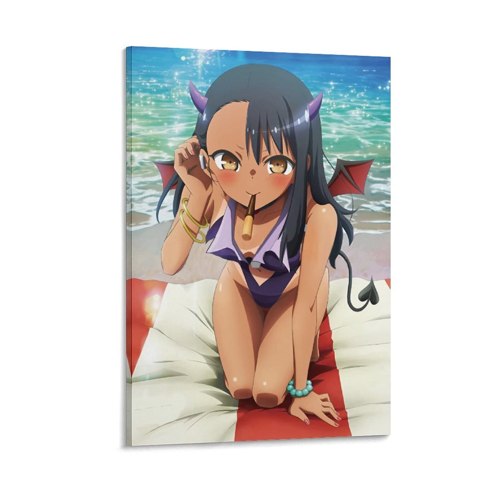 Anime Girl Poster - Don't Toy With Me Miss Nagatoro Canvas Wall Art Print (20x30inch/50x75cm) for Living Room, Bedroom, Office & Anime Fan Decor - Perfect Gift for Otaku & Anime Lovers