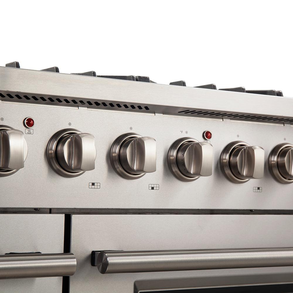 Forno Galiano Professional 48-inch 6.58 cu. ft. Stainless Steel Gas Range with 4 Burner Stove & Convection Oven - Perfect for Home Kitchen & Restaurant Cooking (Model FFSGS6244)