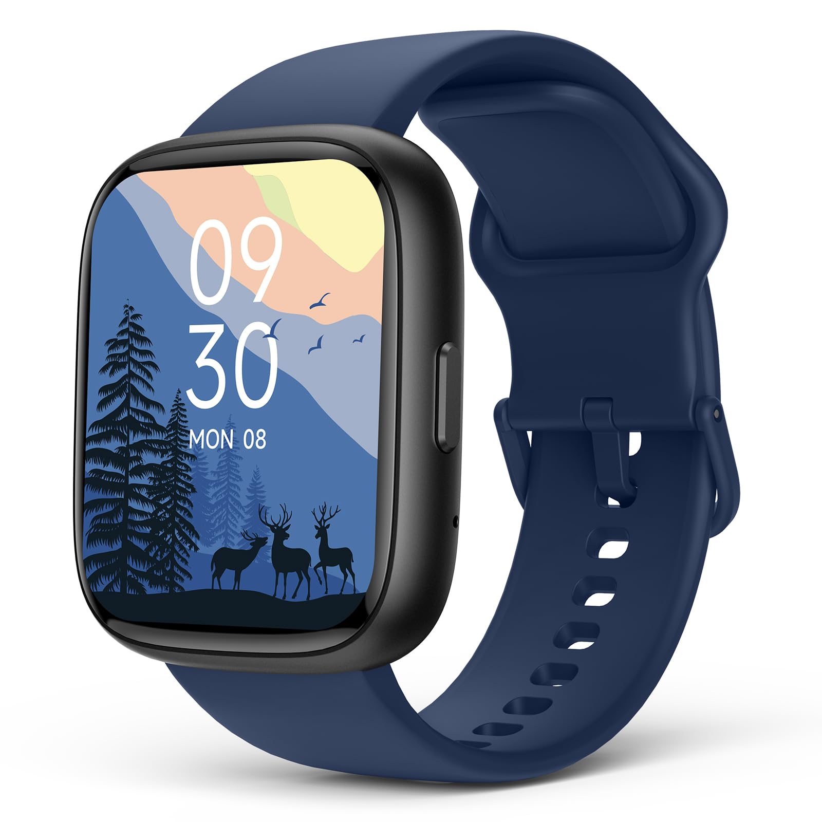 Smart Watch with Alexa Built-in, 100+ Fitness Tracker, IP68 Waterproof, Heart Rate & Sleep Monitor, 24/7 Blood Oxygen & Stress Tracking - Compatible with Android & iPhone (Blue) - Perfect for Workouts, Swimming & Daily Health Monitoring