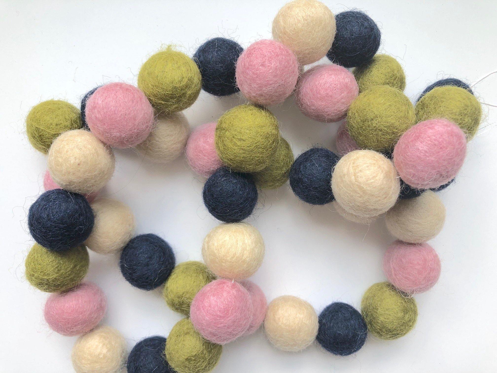 Pink and Olive Green Baby Garland - Floral Nursery Decor for Girls Room, Baby Shower, Birthday Party & Wedding Backdrop