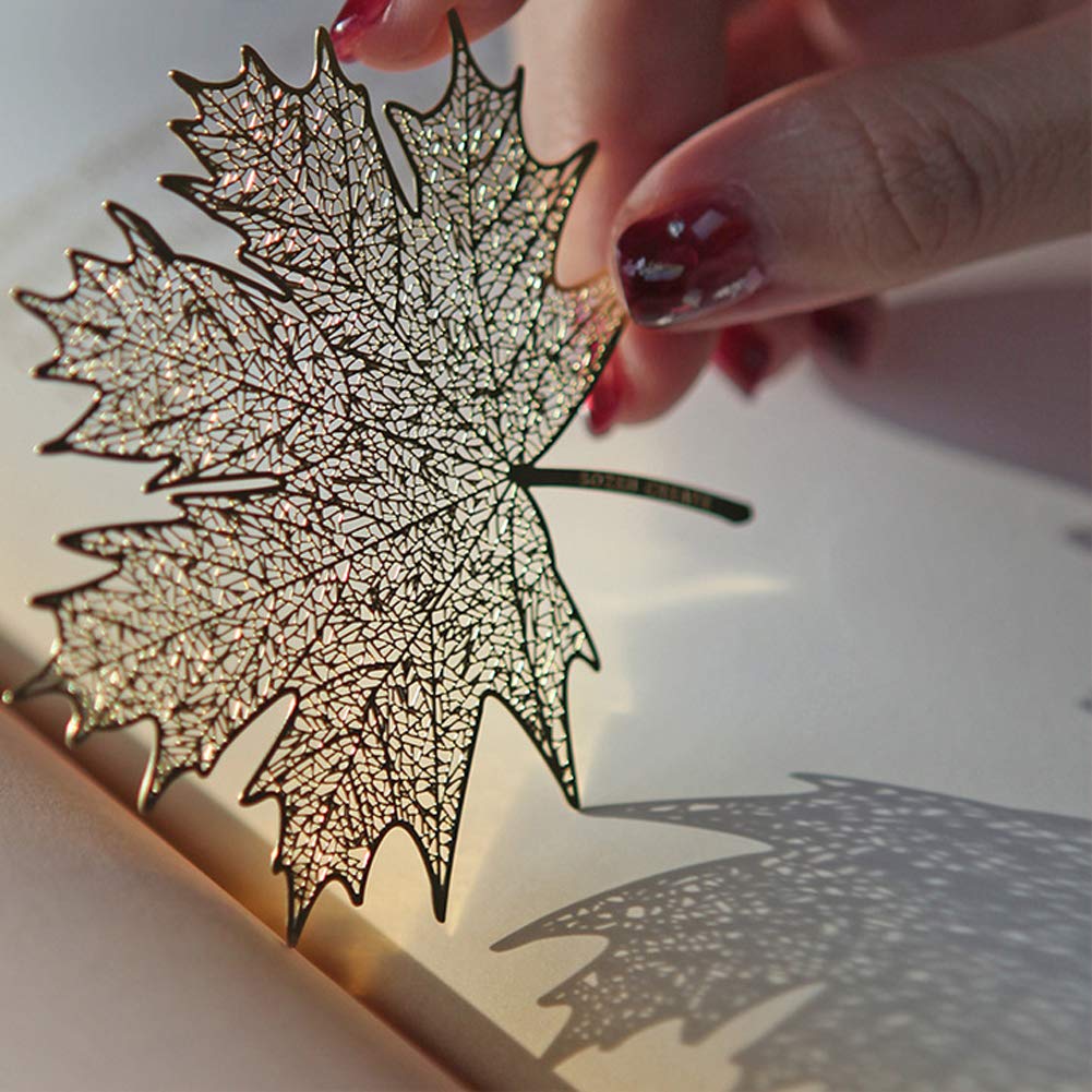 3-Piece Handmade Metal Leaf Vein Bookmarks with Tassel - Cute Botanical Bookmark Set for Kids, Adults & Book Lovers - Perfect Gift for Reading Enthusiasts, Book Club Members & Teachers (Ideal for Journals, Bibles, Novels & Gift-Giving)