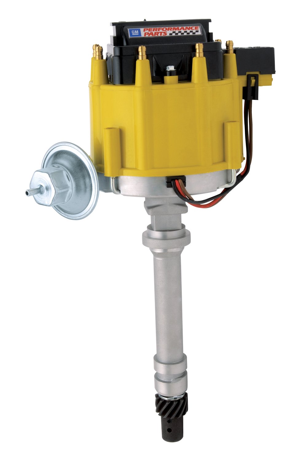 Proform 141-681 Vacuum Advance HEI Distributor with Steel Gear & Yellow Cap for Chevy V8 Engines - High Performance Ignition Upgrade for Classic Cars & Hot Rods