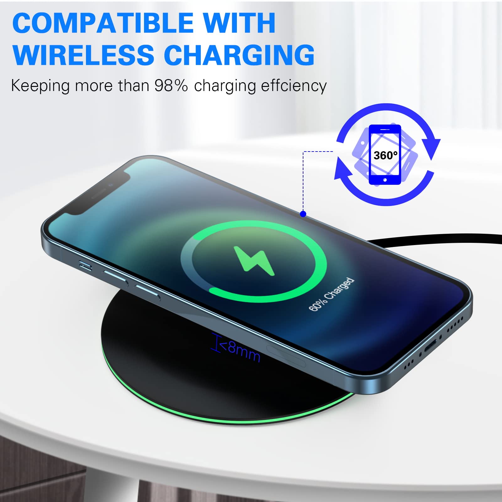 Honor Magic3 Pro+ 15W Fast Wireless Charger - Compatible with UrbanX Case, Stable & Efficient Charging (No AC Adapter, Black) | Perfect for Home, Office & Travel