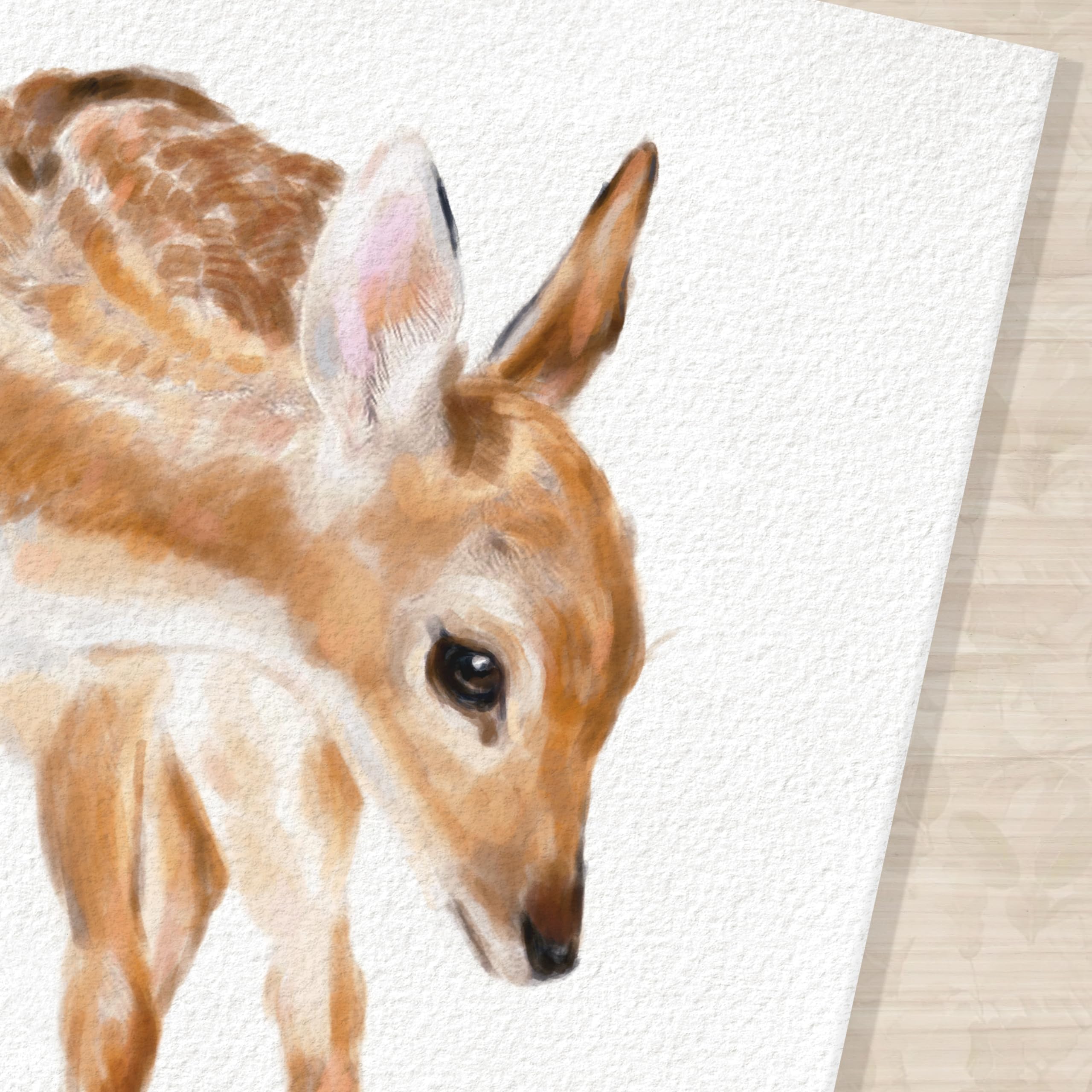 Baby Fawn Art Prints - Set of 2 Boho Nursery Wall Decor | Adorable Woodland Deer Animal Prints for Girls Bedroom | UNFRAMED 16x20 Inches | Signed by Artist | Perfect for Nursery Decor, Baby Shower Gift & Kids Room Wall Art
