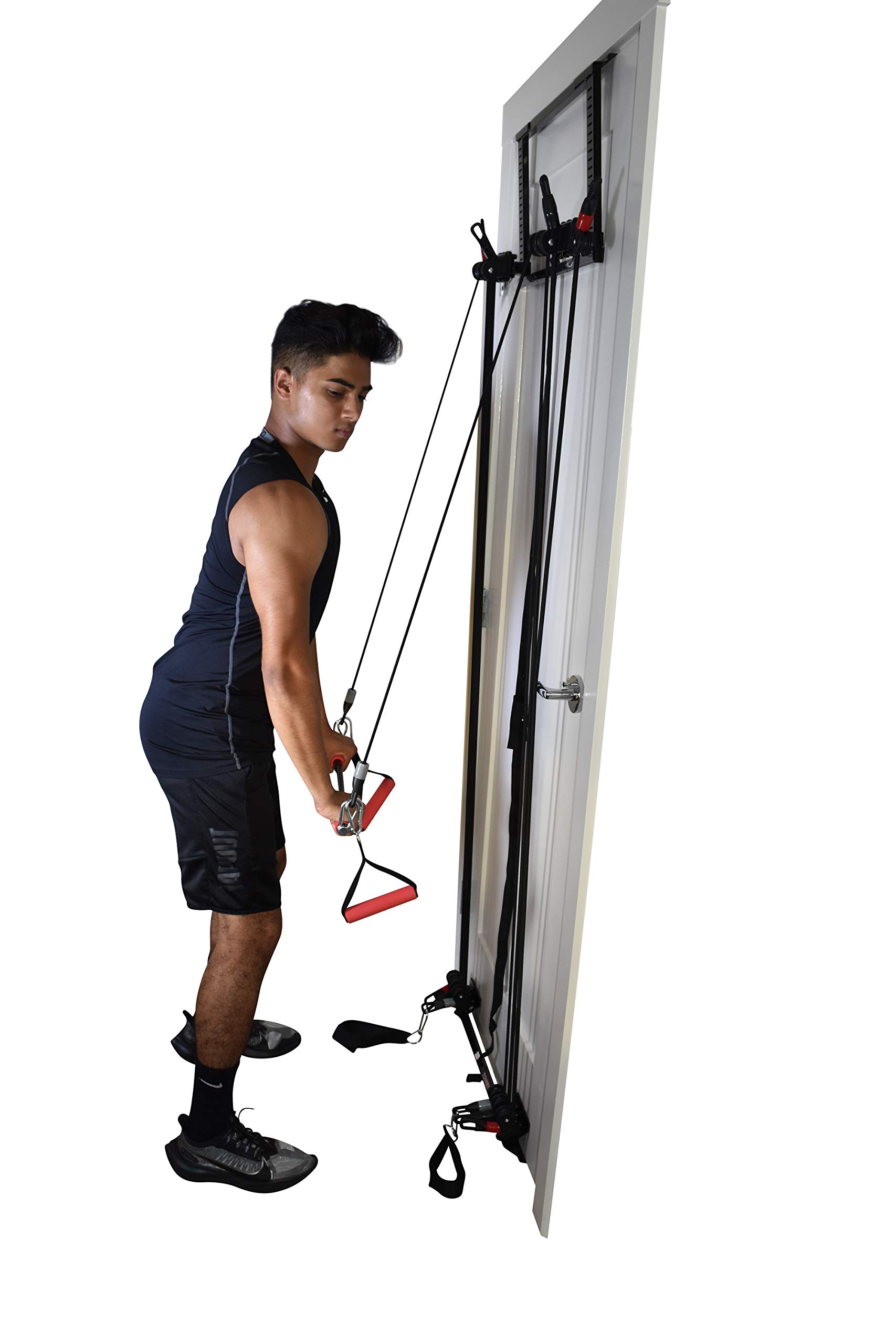 Complete Home Gym Resistance Bands Set with 2 Handles, 2 Ankle Straps & Straight Bar - Full Body Workout Equipment for Strength Training, Yoga & Fitness - Perfect for Door Gym Exercises & Home Workouts
