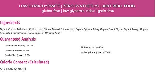 Organic Raw Dehydrated Dog Food - Grain-Free, Gluten-Free, All-Natural Chunky Chicken Recipe (8.8 oz) | Premium Raw Food for Dogs | Perfect for Sensitive Stomachs & Active Pets