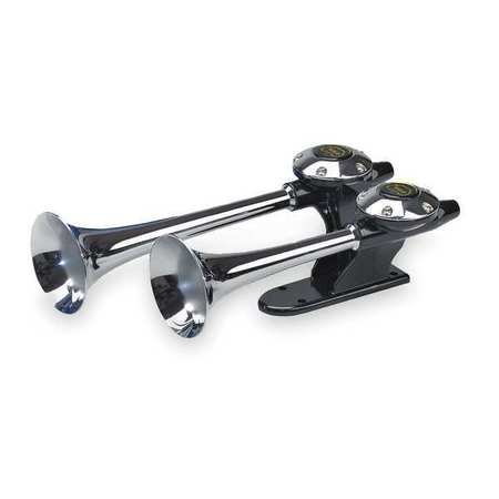 Wolo Extreme Duty Dual Trumpet Air Horn - 12V Loud Truck Horn Kit for Semi, Pickup & Emergency Vehicles - Perfect for Off-Roading, Construction & Safety Alerts