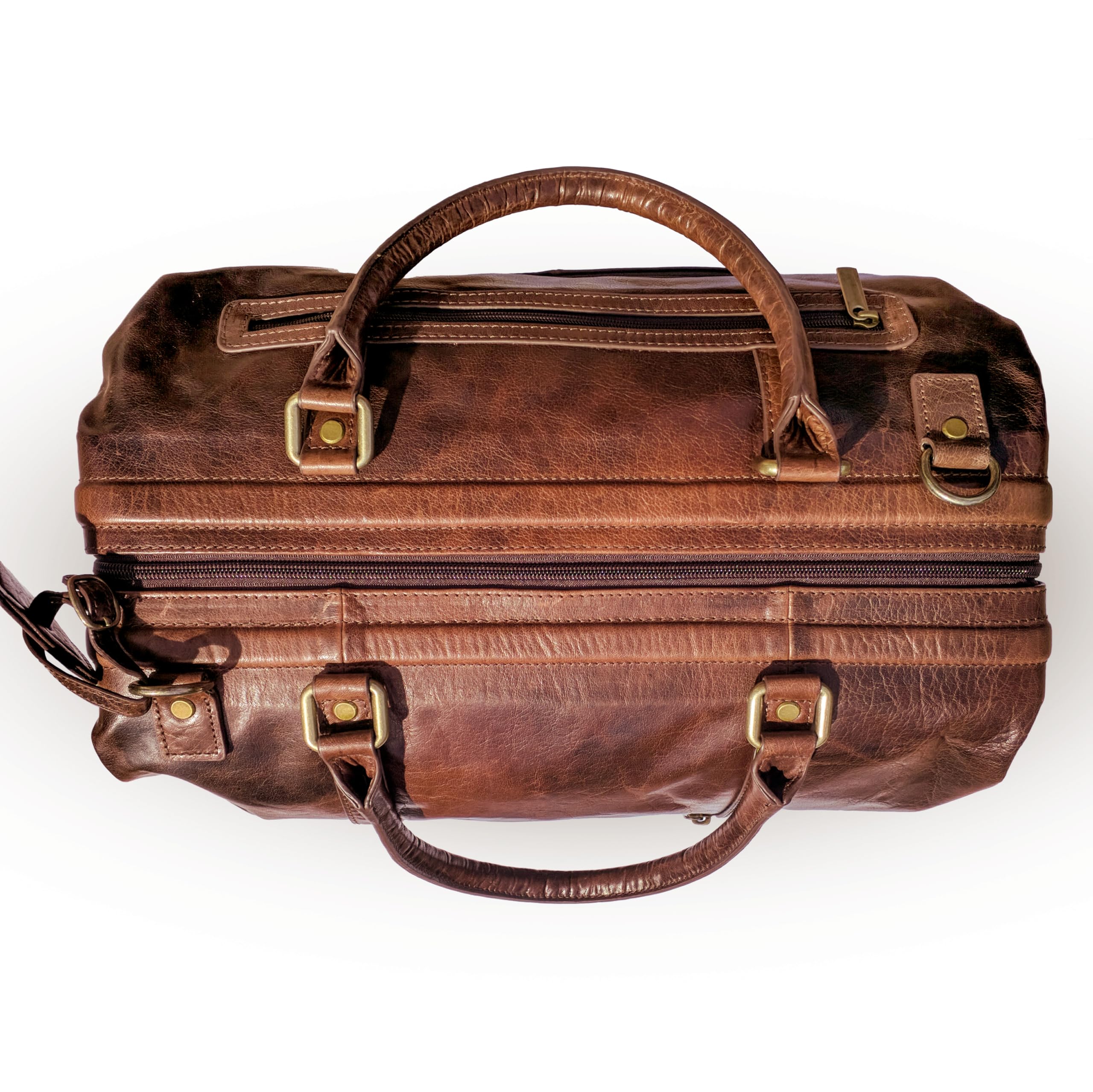 Premium Leather Duffle Bag for Travel & Adventure - Spacious Weekender Luggage with Shoe Compartment | Perfect for Gym, Weekend Getaways & Business Trips