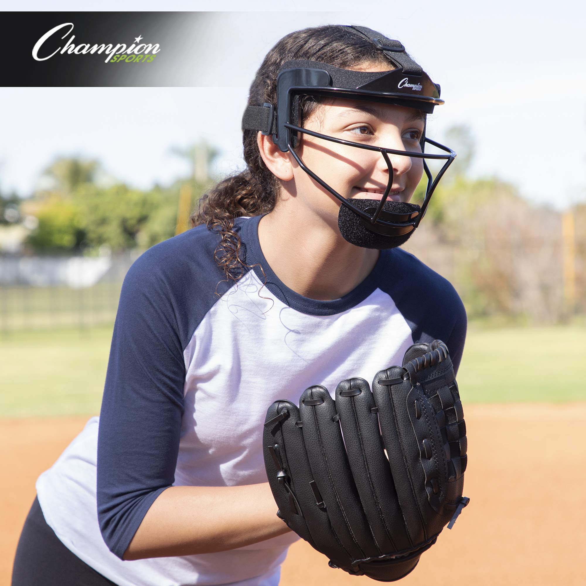 Champion Sports Steel Softball Face Mask for Adults - Durable Fielders Mask & Head Guard - Premium Baseball & Softball Protective Gear for Indoor/Outdoor Training, Games & Practice - Multiple Styles Available