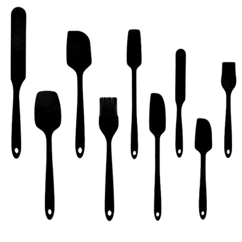 Hemoton 9-Piece Silicone Spatula Set - Non-Stick Kitchen Utensils for Baking, Cooking & Cake Decorating - Includes Turner, Mixing Spatula, Cheese Spreader, Egg Flipper, Pastry Tool & Icing Squeegee - Perfect for Home Bakers & Professional Chefs