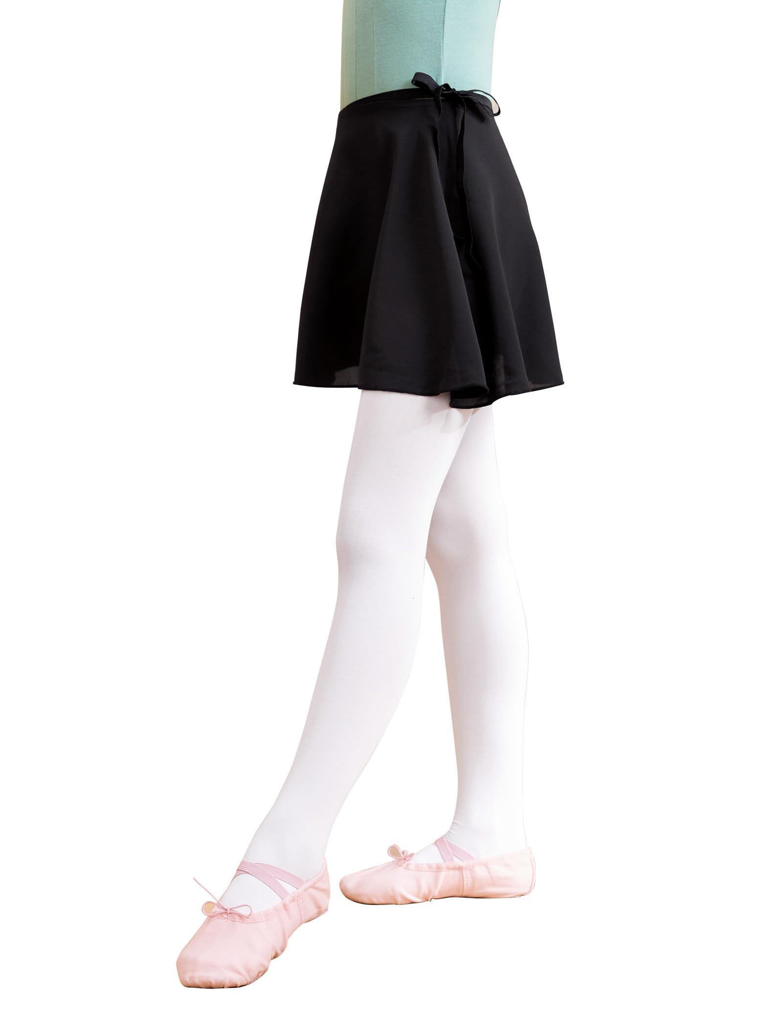 Phoeswan Chiffon Ballet Wrap Skirt for Girls & Women - Elastic Tie Dance & Skating Skirt for Ballet, Yoga, and Performance