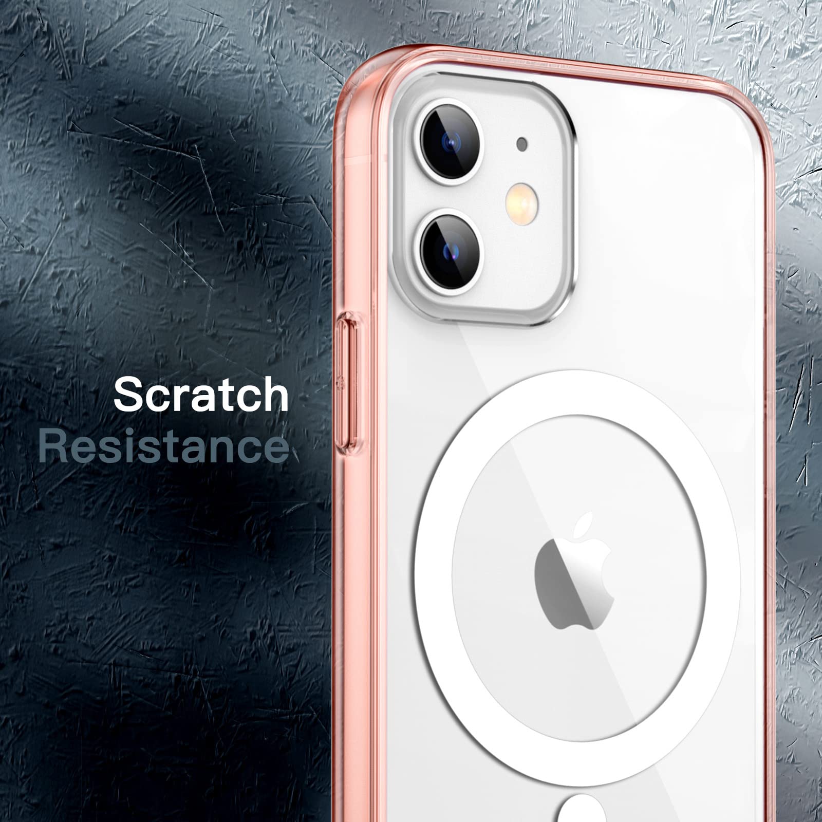 JETech Magnetic Case for iPhone 12/12 Pro 6.1 Inch - MagSafe Compatible Wireless Charging, Shockproof Bumper Cover with Anti-Scratch Clear Back (Rose Gold) - Perfect for Daily Use, Travel & Outdoor Activities