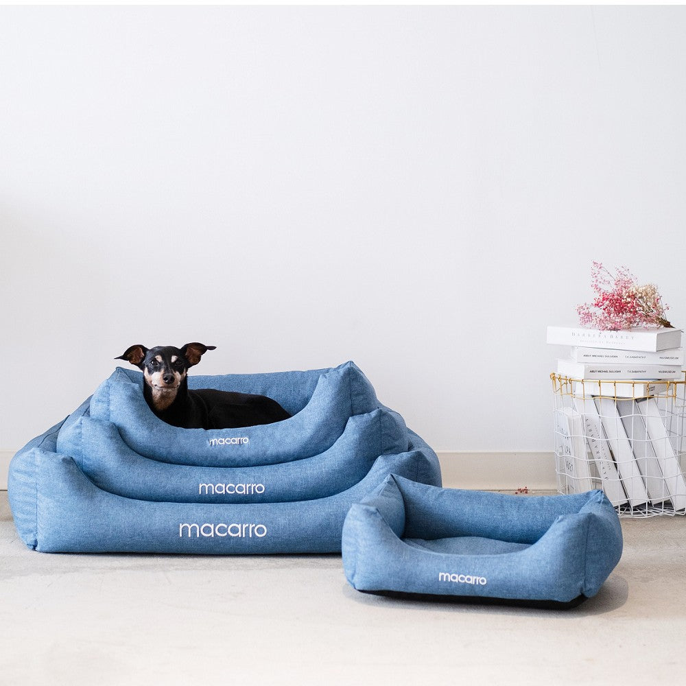 Premium Linen Cotton Latex Pet Bed - Orthopedic Support for Dogs & Cats - Perfect for Indoor/Outdoor Use, Crate Training & Lounging