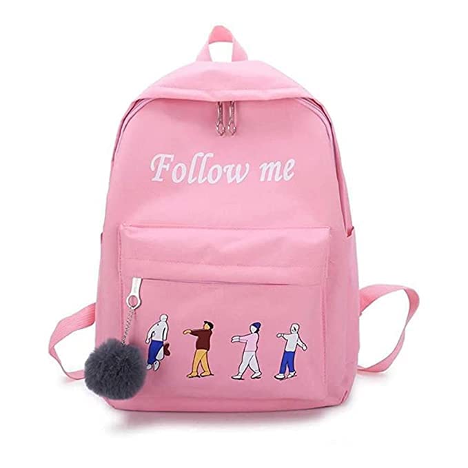 Stylish Pink Follow Me Backpack for Women & Girls - Lightweight Durable School Backpack, Travel Daypack, Work Commute Bag - Perfect for College, Hiking, Gym & Everyday Use
