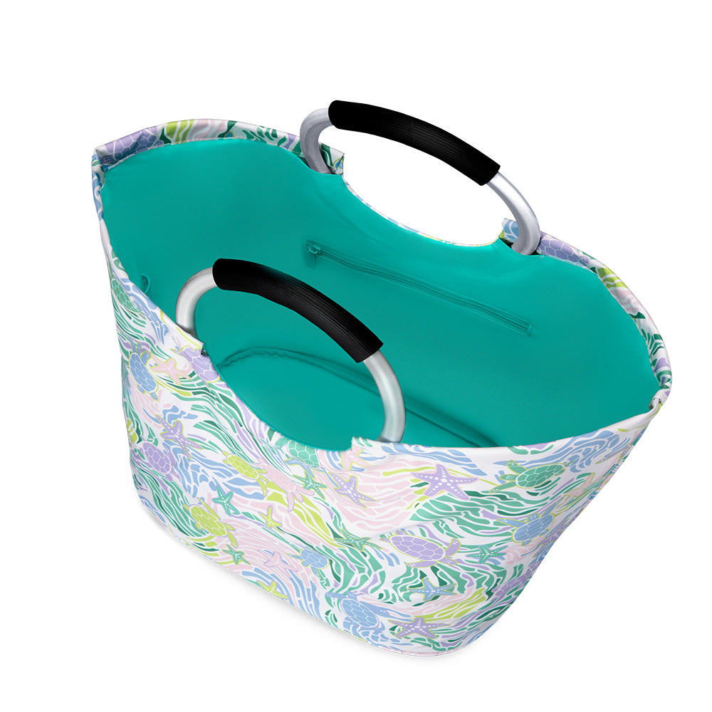 Sea Swirl Loopi Tote Bag - Waterproof Beach Bag with Adjustable Strap for Women, Perfect for Pool, Travel & Shopping | Trendy Summer Accessory