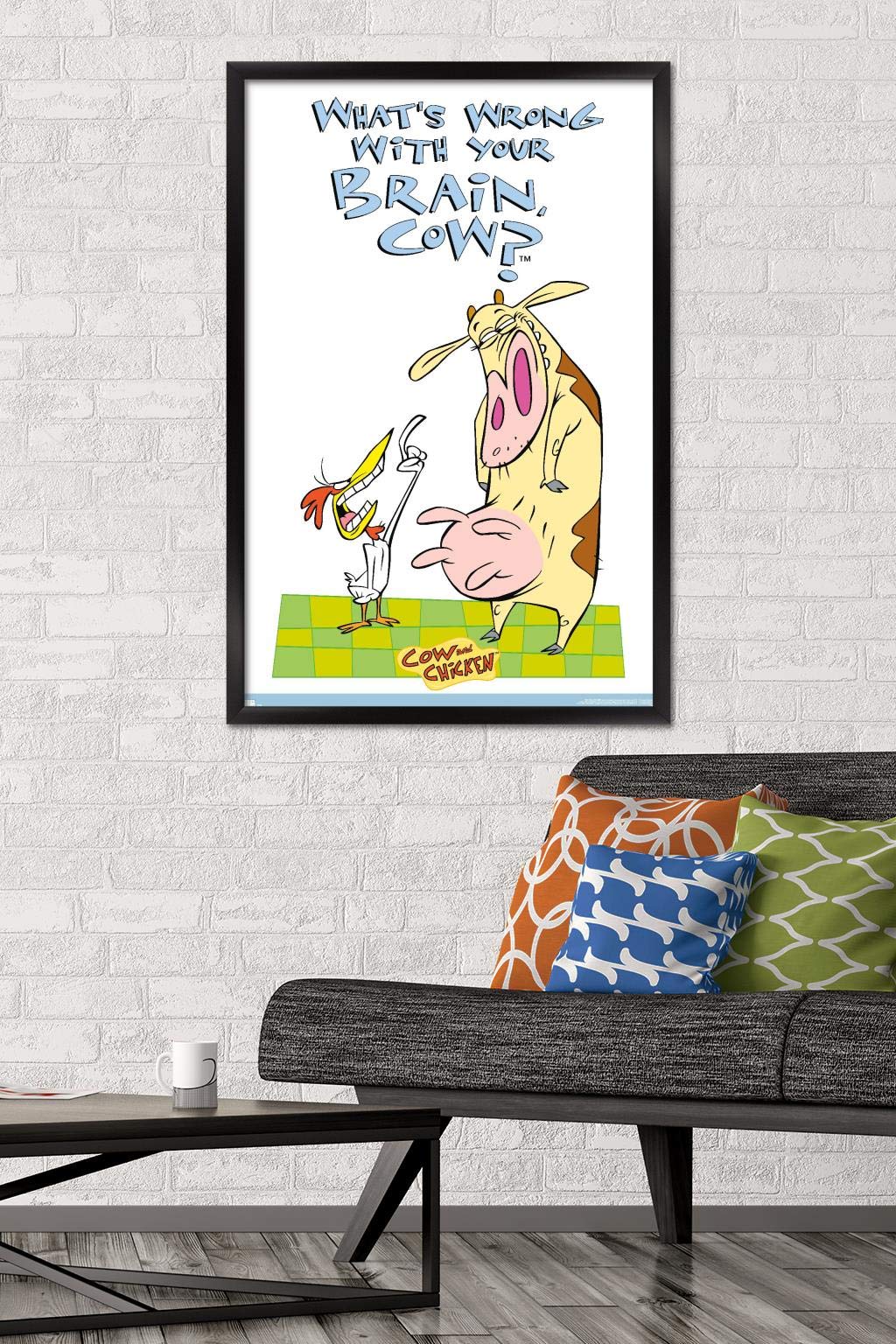 Trends International Cow and Chicken - Brain Wall Poster, 22.375