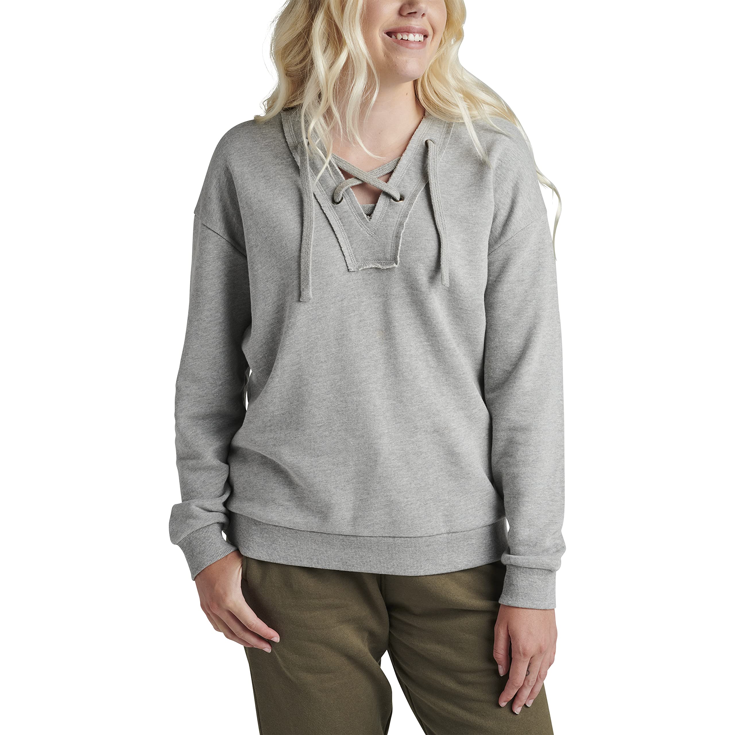 Jag Jeans Women's Lace-Up Hoodie - Stylish & Comfortable Pullover for Casual Wear, Gym, and Outdoor Activities