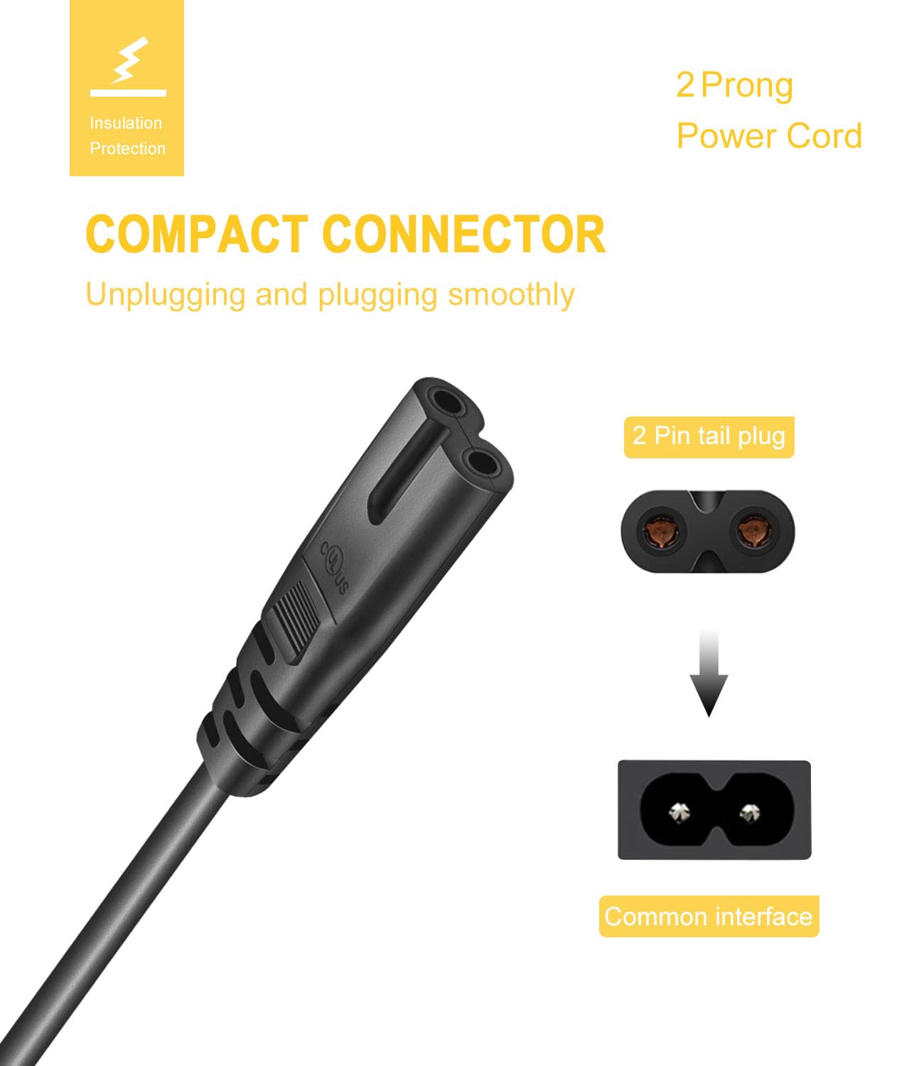 Replacement AC Power Cord for PS5, PS4 Slim, PS3 Slim & Super Slim, Xbox Series X/S, Xbox One X/S - 6ft Universal Power Supply Cable - Perfect for Gaming Setup & Home Entertainment Systems