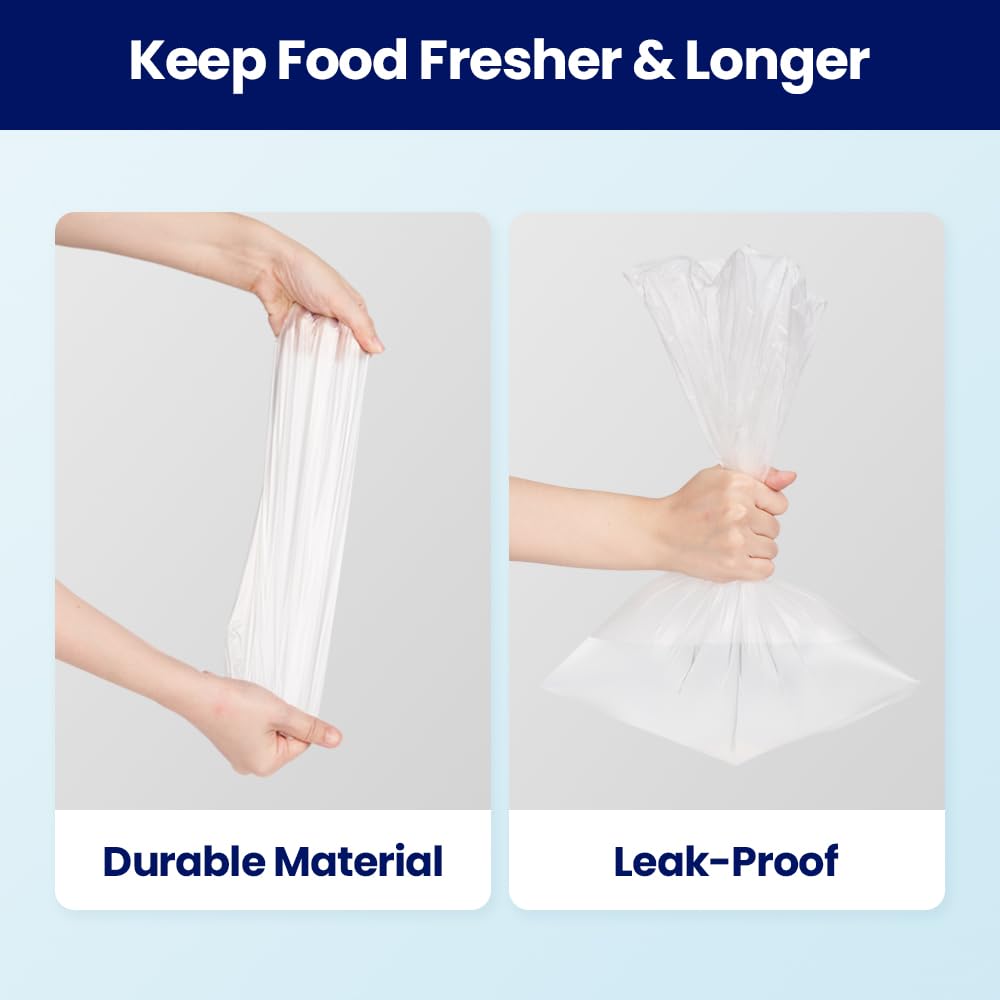 CleanWrap Food Storage Roll Bags (13.78 x 17.71 Inches, 500 Count) - Reusable Plastic Bags for Bread, Produce & Food Storage | Perfect Mothers Day Gift for Mom | Ideal for Kitchen Organization, Meal Prep & Grocery Shopping