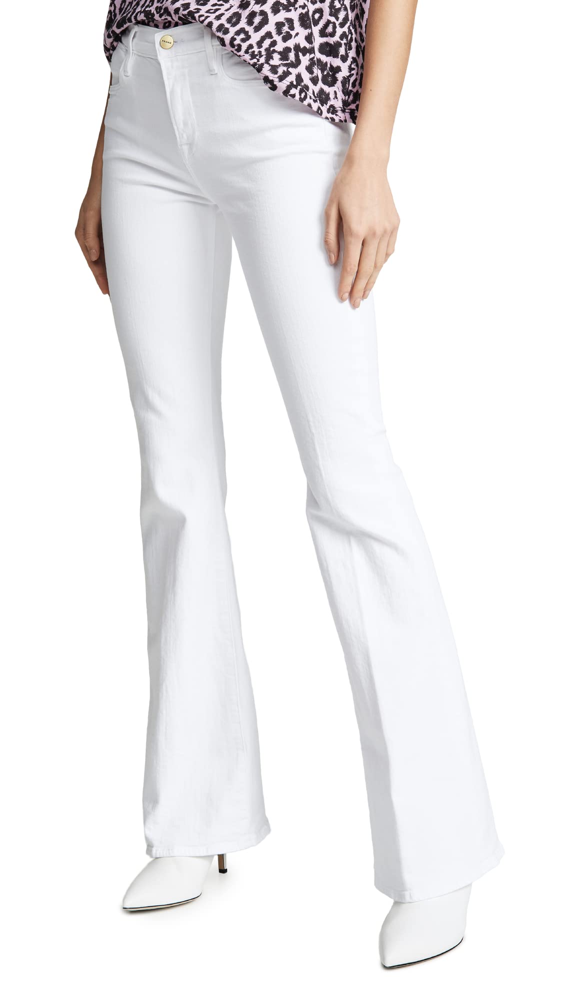 FRAME Women's High Waist Flare Jeans - Stretchy Denim Pants for Casual & Night Out | Vintage Inspired Bootcut Fit for Everyday Wear