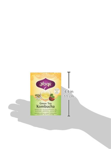 Yogi Herbal Green Tea Kombucha - Organic Detox Tea with Antioxidants (16 Tea Bags) | Perfect for Morning Boost & Relaxation