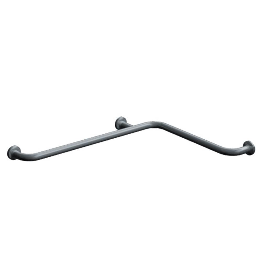 ASI 3550 Horizontal Grab Bar with Exposed Flange - 24 x 36 Inches, Satin Finish - Bathroom Safety Handle for Seniors & ADA Compliance