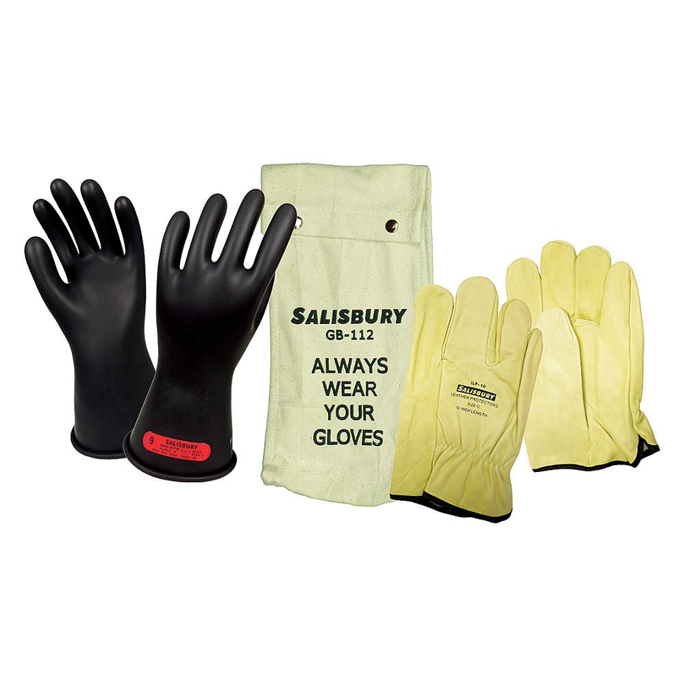Electrical Glove Kit - Class 0 Insulated Rubber Gloves for Electrical Work (Size 10-1/2, Pair) - Perfect for Electricians, Linemen & DIY Home Electrical Projects