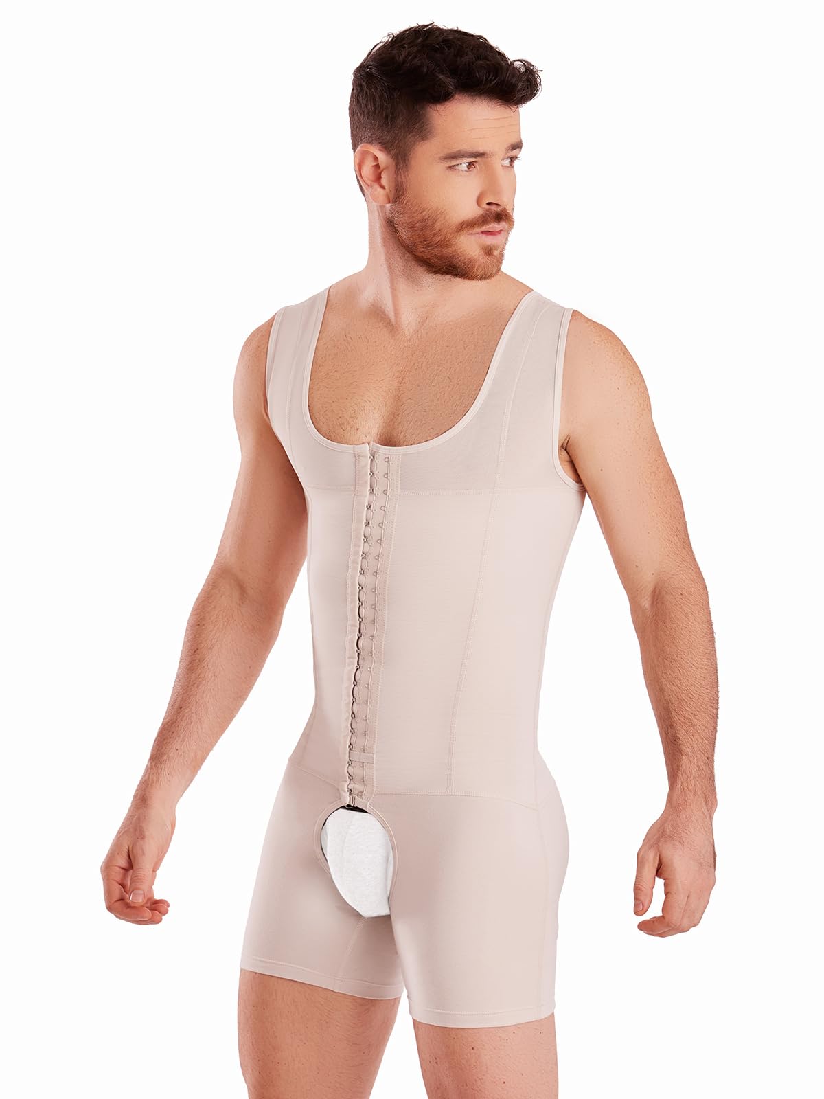 SHAPE CONCEPT Men's Shapewear 361 - Colombian Faja for Men with Hook Closure | Stomach Compression Girdle & Abdominal Control | Slimming Underwear for Workout, Post-Surgery & Everyday Wear