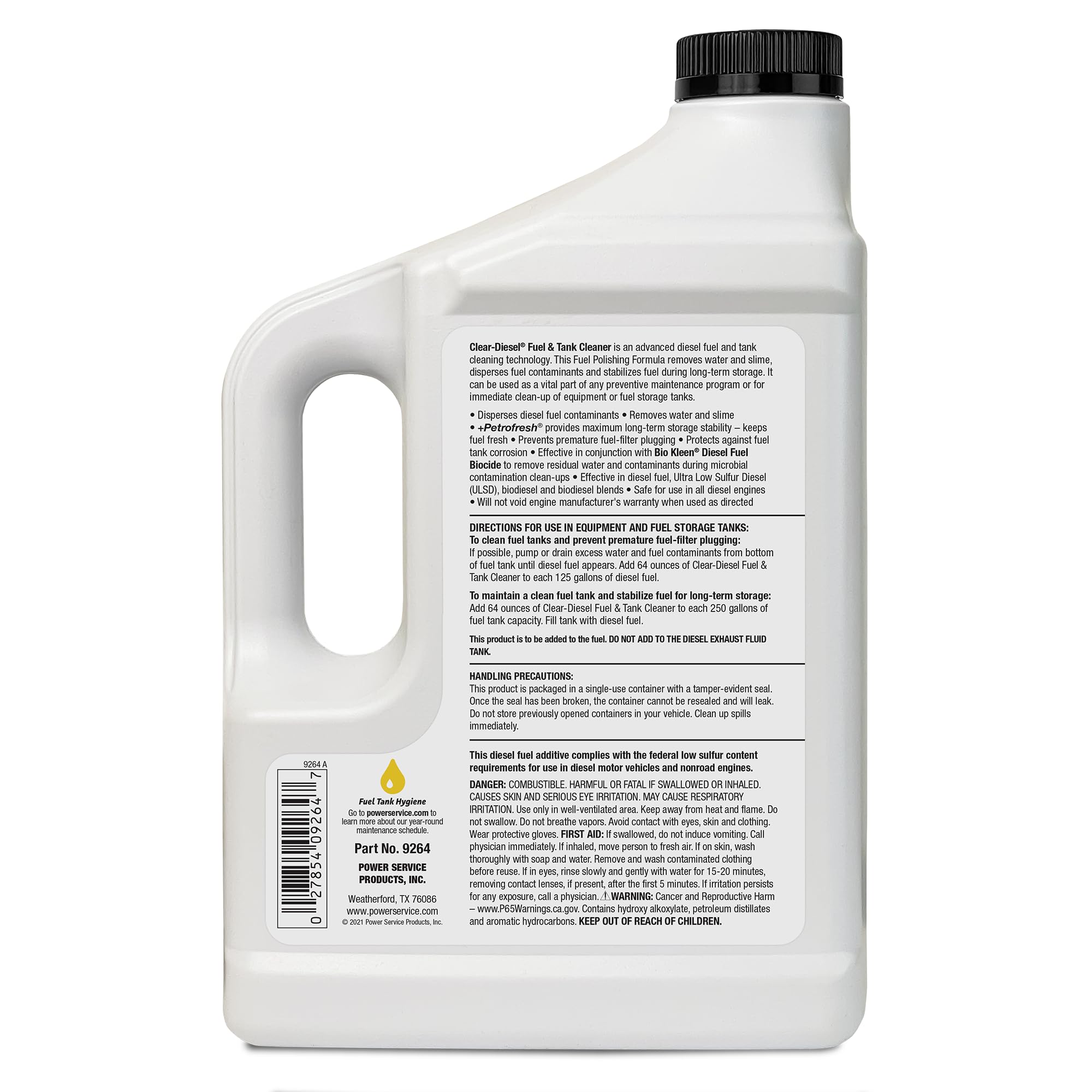 Power Service Clear-Diesel Fuel & Tank Cleaner - 64oz (6-Pack) | Diesel Engine Fuel System Cleaner | Improves Performance & MPG | For Trucks, Boats, Heavy Equipment & Generators